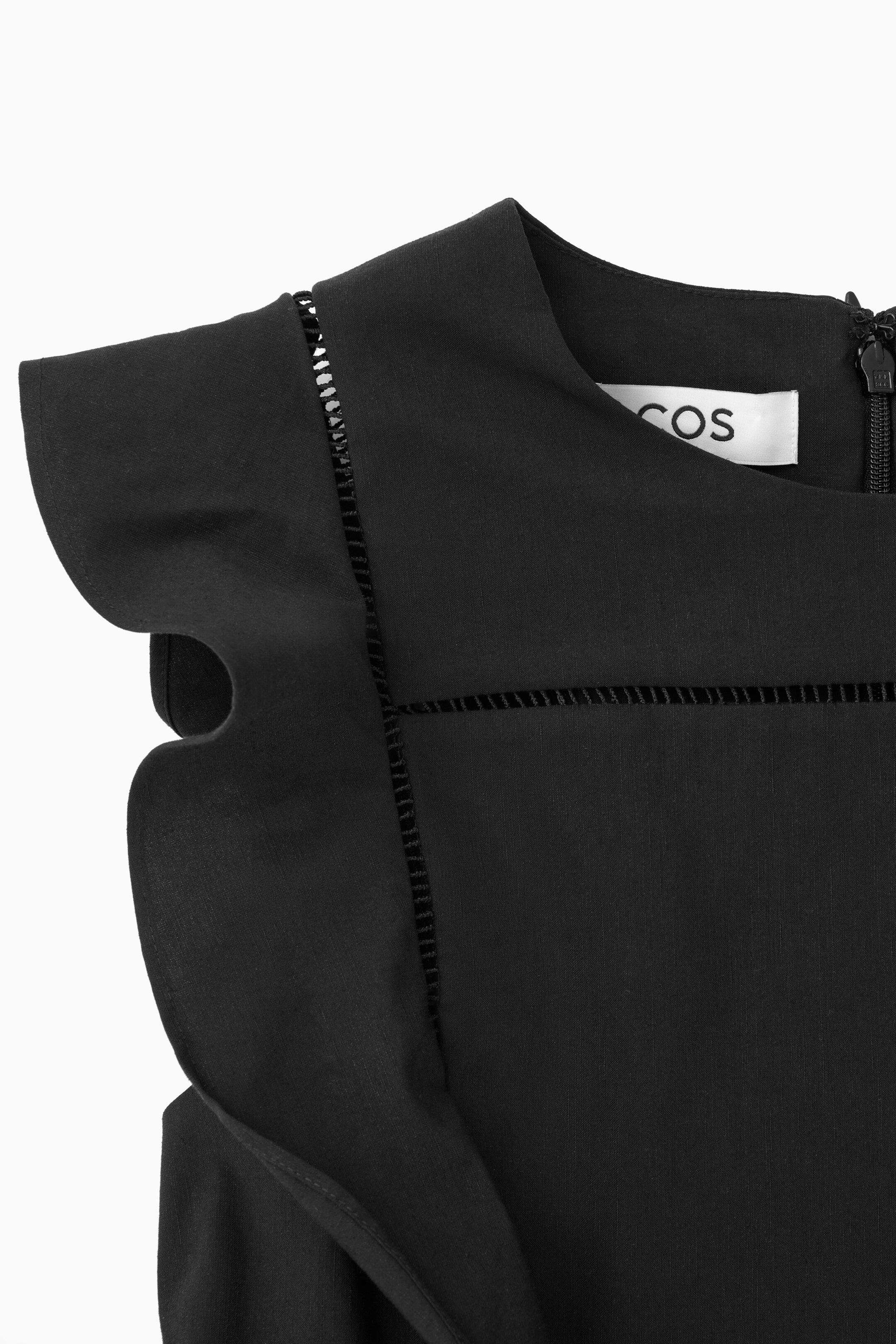 Agrandir l'image: ROBE MIDI À VOLANTS EN LIN MÉLANGÉ - NOIR - FEMME | H&M CH 3