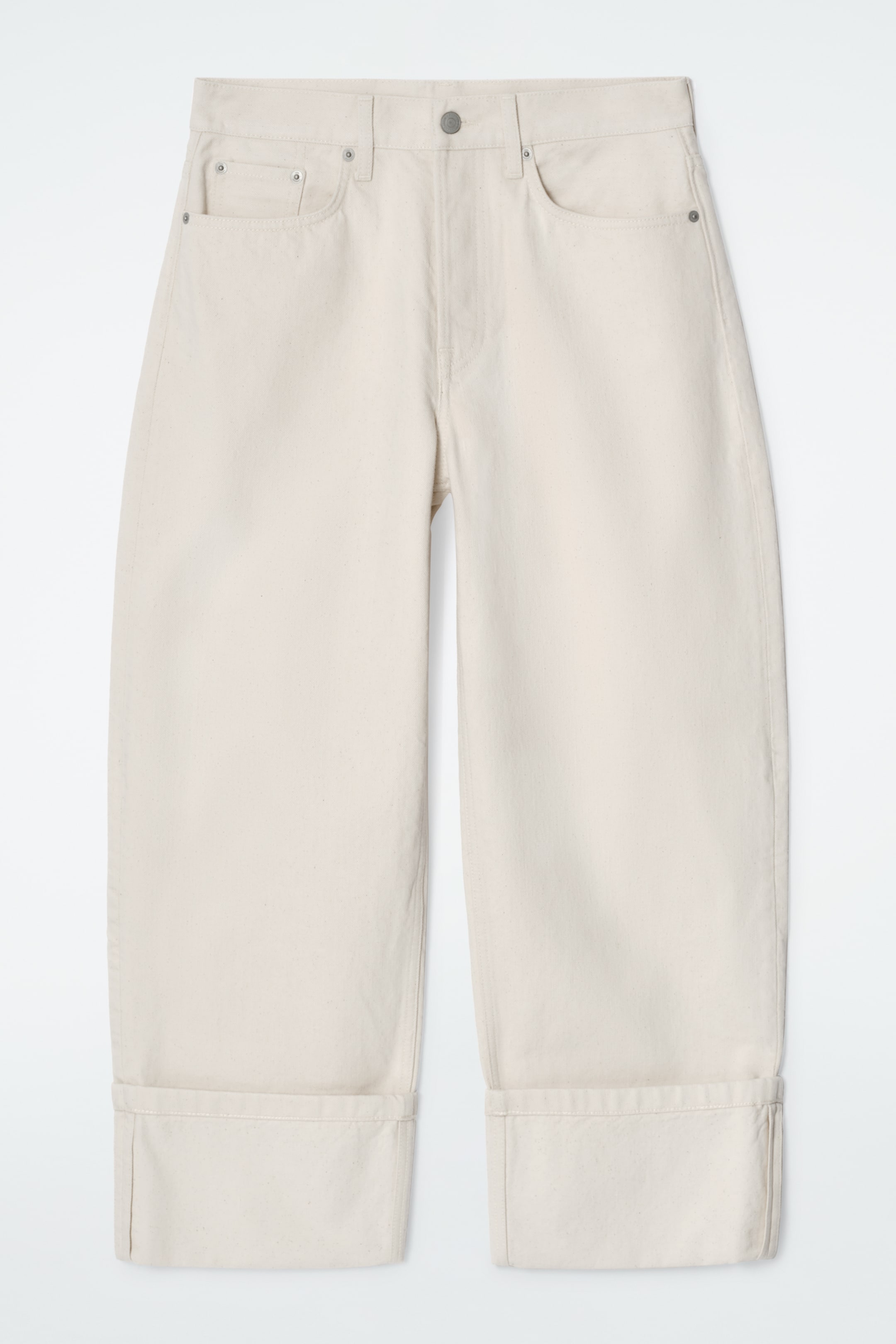 Visa större bild: FACADE JEANS MED UPPVIKT FÅLL & LEDIG PASSFORM - ECRU - DAM | H&M SE 6