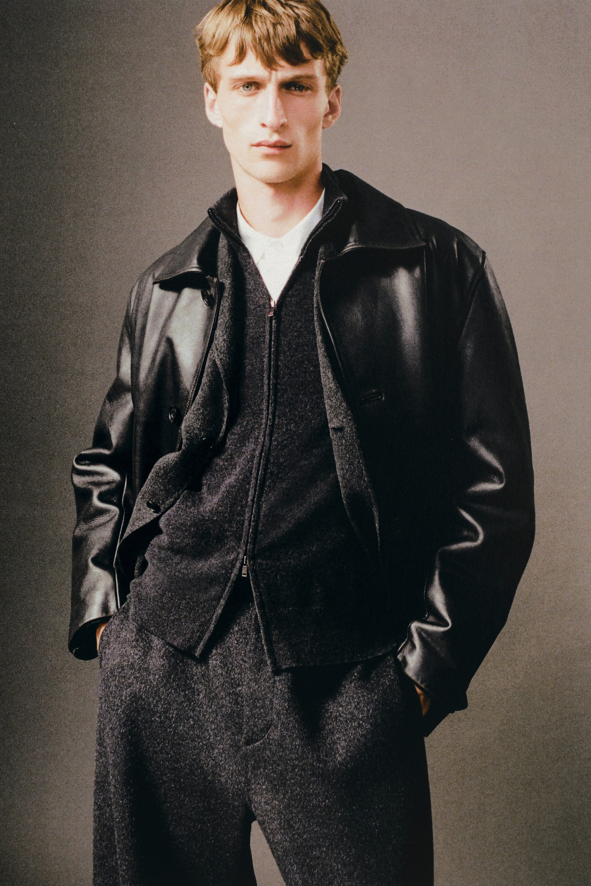 CASHMERE FUNNEL-NECK ZIP-UP CARDIGAN - CHARCOAL MÉLANGE | COS