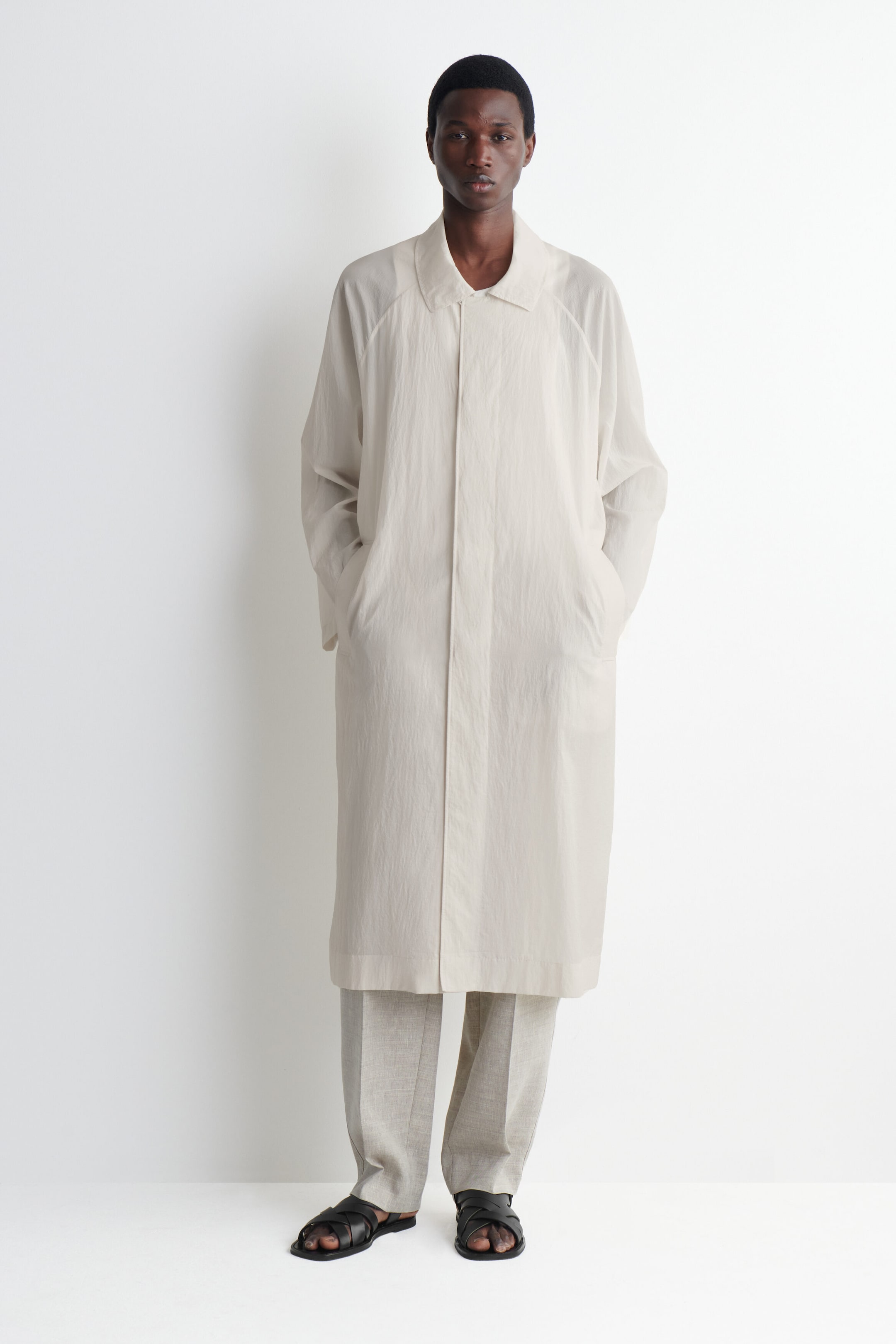 TECHNICAL SHEER-NYLON TRENCH COAT