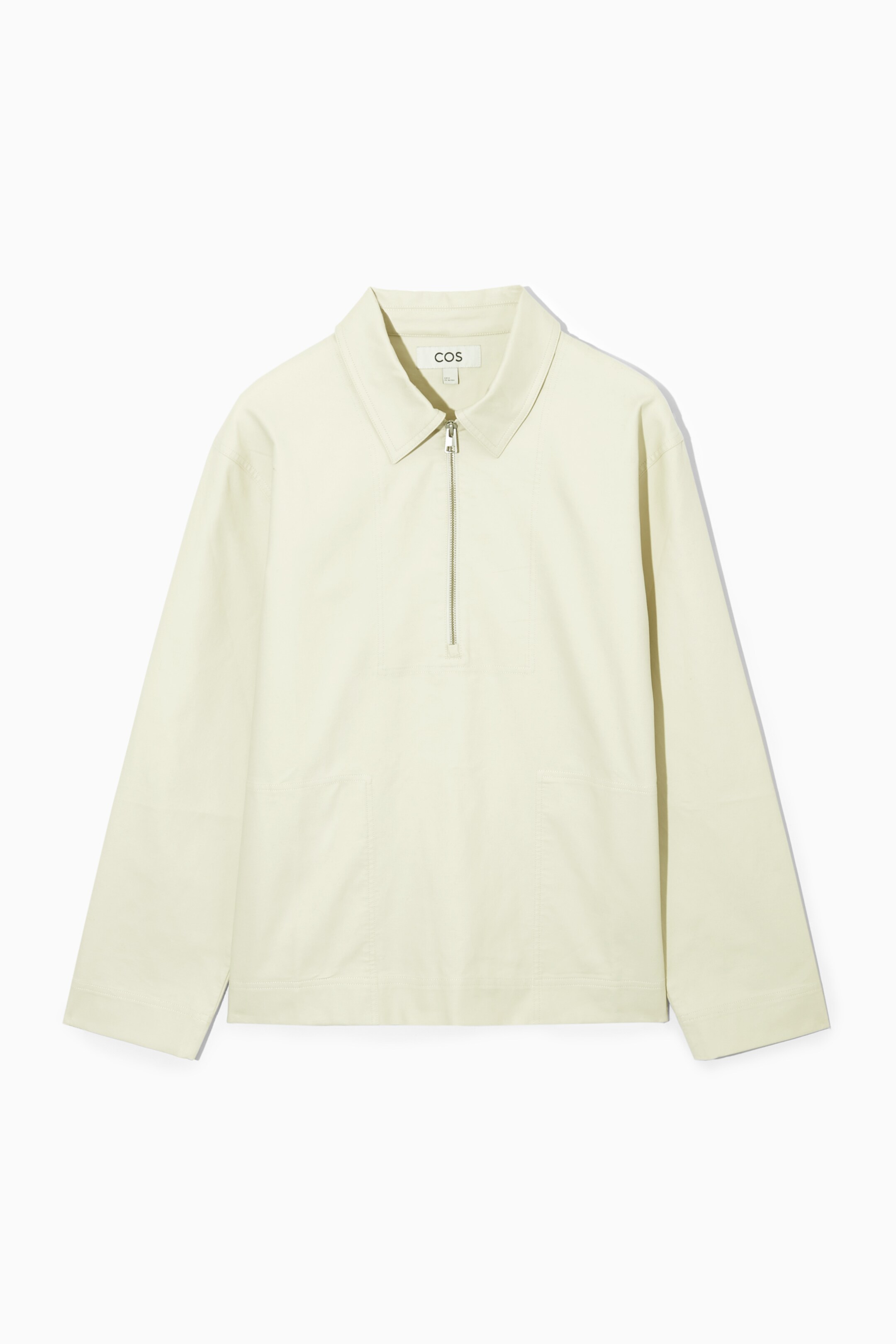 View larger image: TWILL HALF-ZIP POLO SHIRT - OFF-WHITE - Men | H&M GB 1