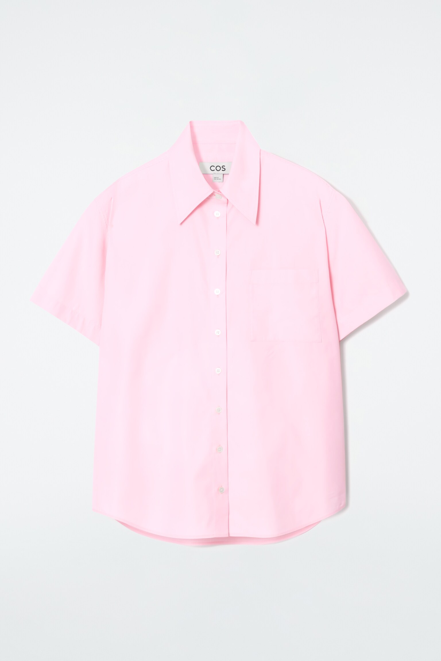 RELAXED SHORT-SLEEVED COTTON SHIRT - LIGHT PINK/YELLOW