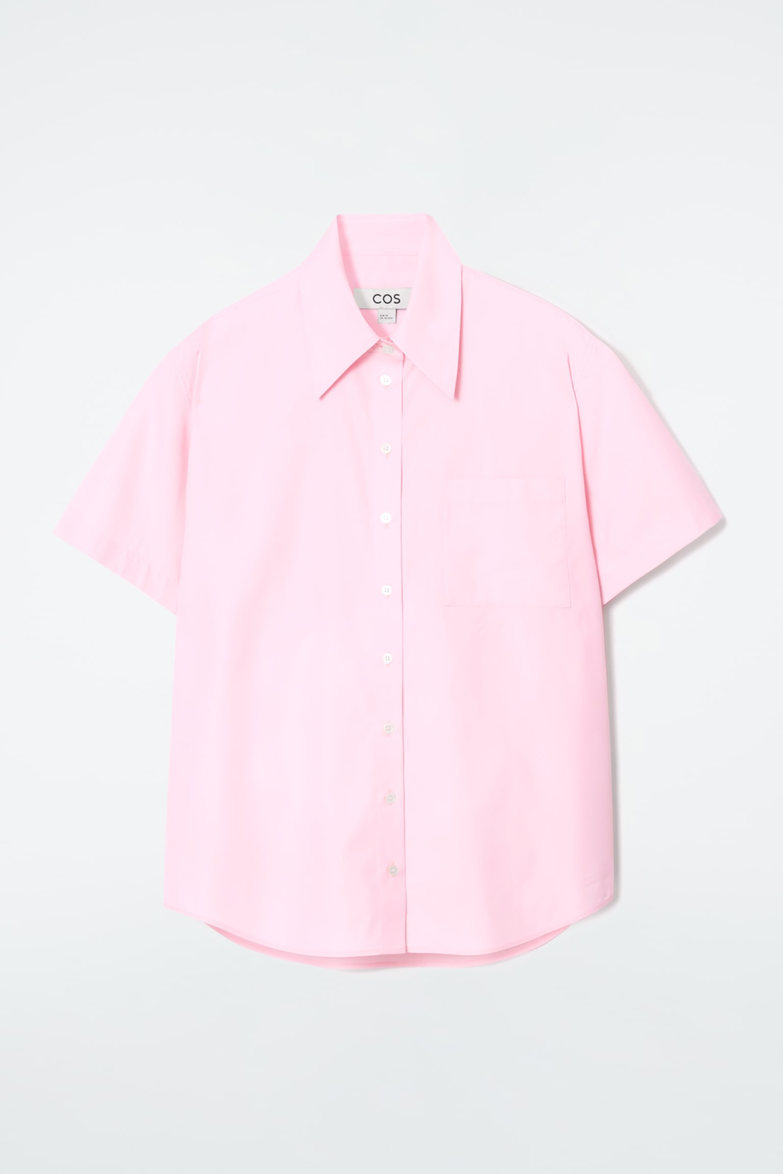 RELAXED SHORT-SLEEVED COTTON SHIRT - LIGHT PINK/YELLOW