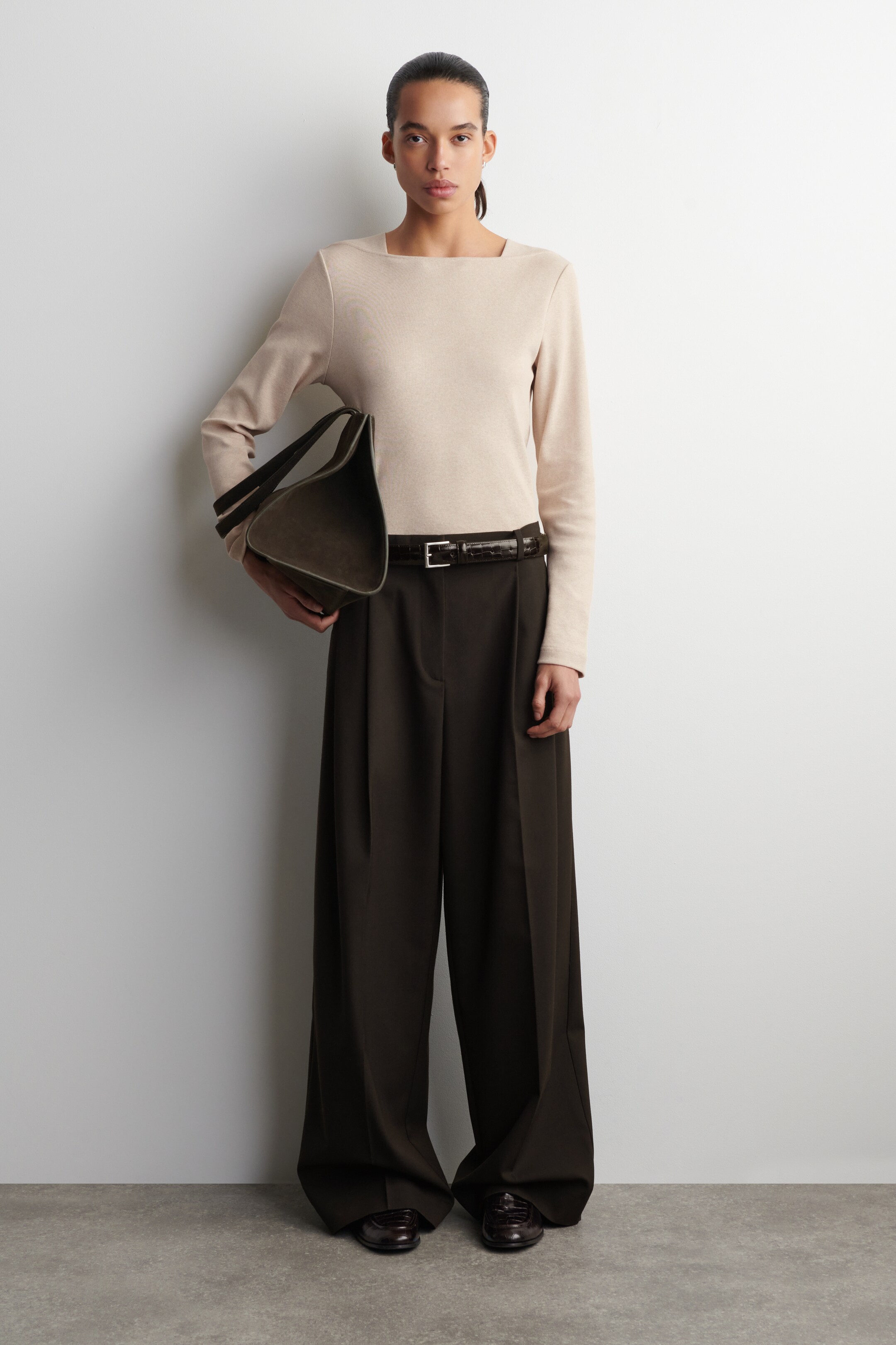 View larger image: COTTON-JERSEY LONG-SLEEVED TOP - ECRU - Ladies | H&M GB 2