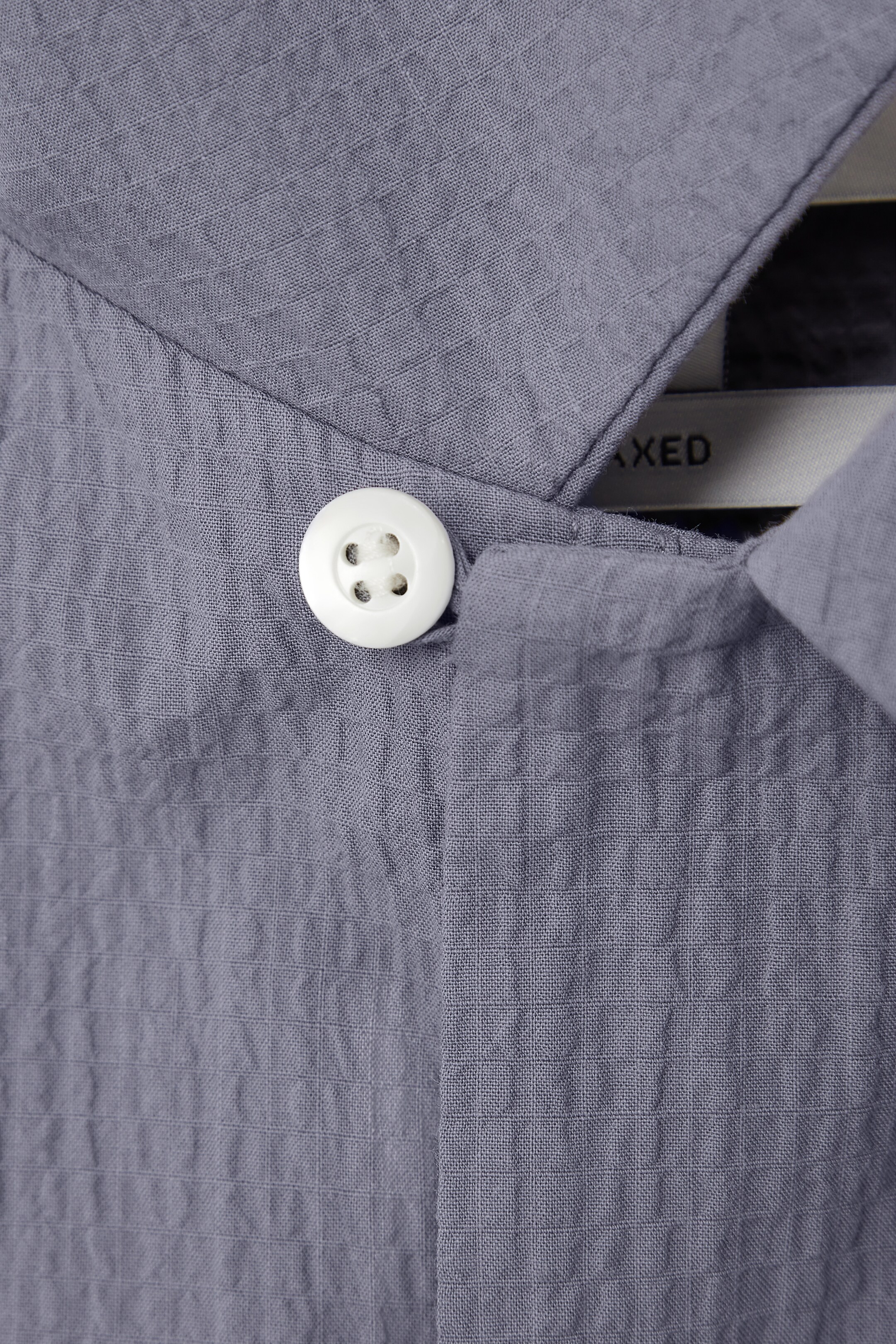 View larger image: SEERSUCKER COTTON SHORT-SLEEVED SHIRT - DUSTY BLUE - Men | H&M GB 2