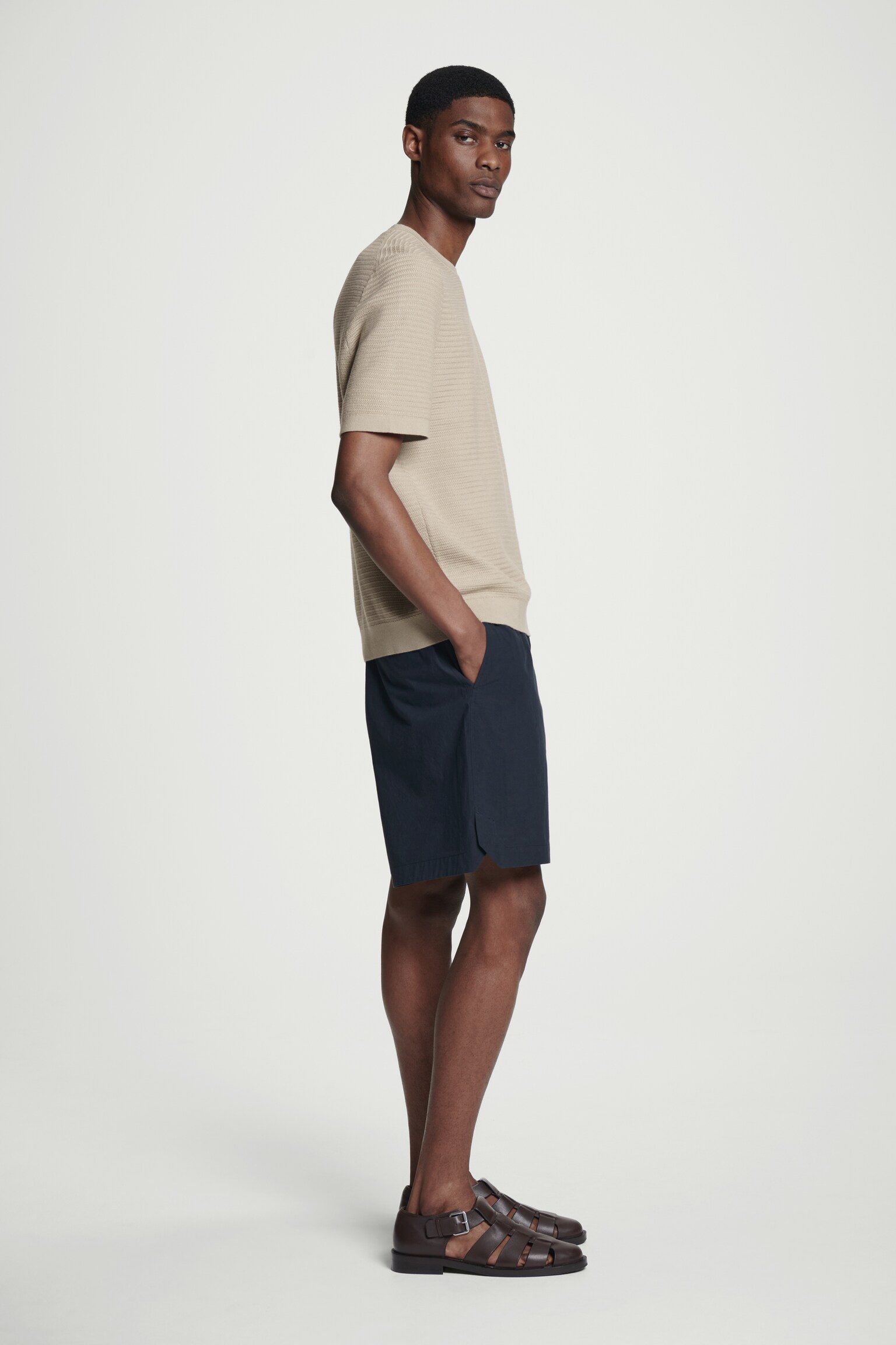 SHORTS AUS PIMA-BAUMWOLLE MIT ELASTISCHEM BUND - NAVYBLAU/GRÜN - 4