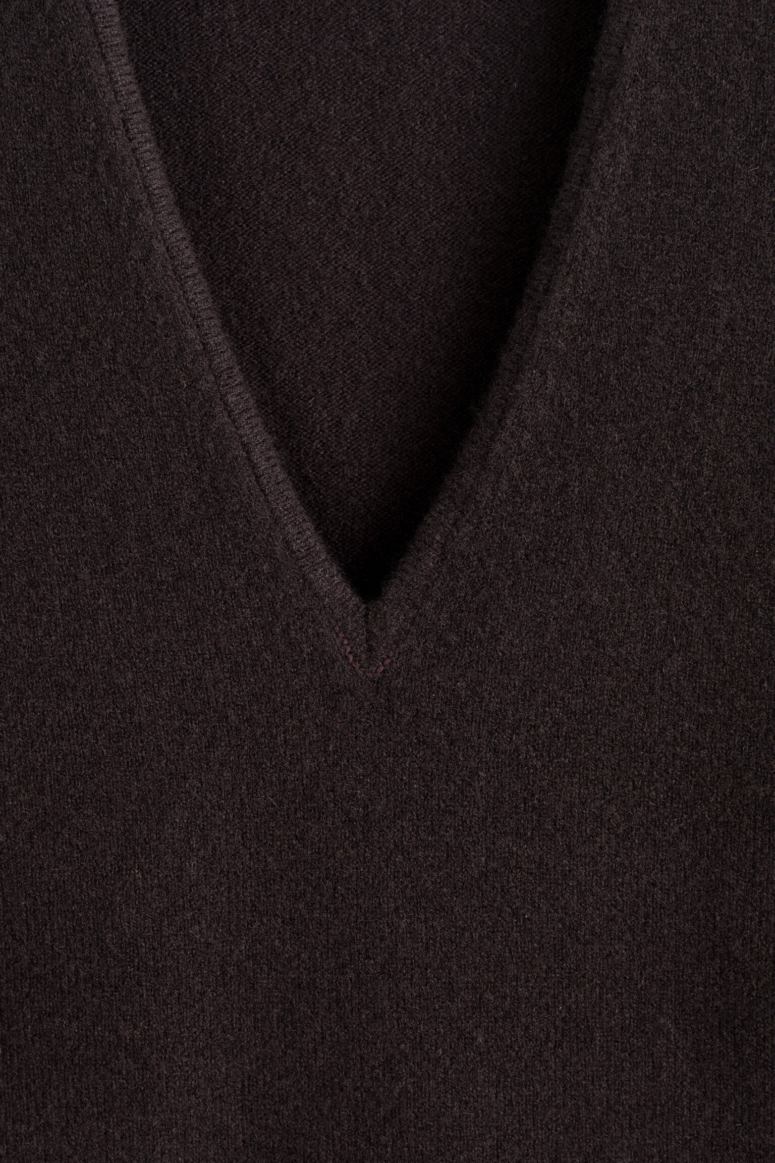 WOOL V-NECK TUNIC VEST - BROWN/BEIGE MÉLANGE - 5