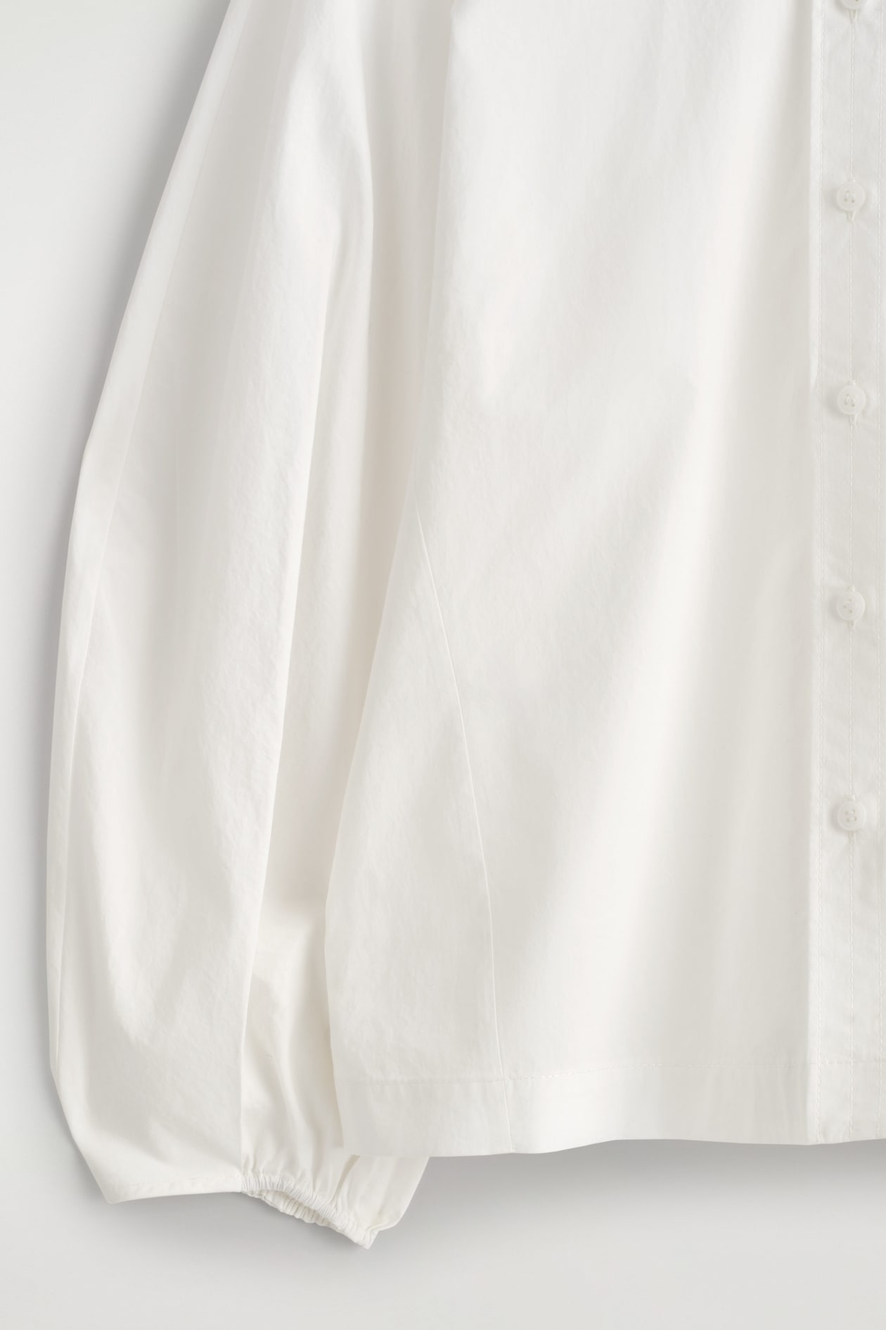 GATHERED PIMA COTTON BLOUSE - WHITE | COS US