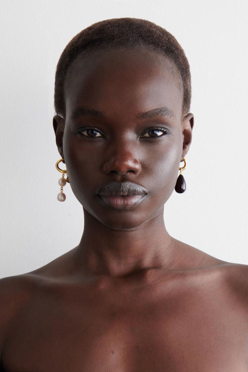 Cos Twisted Hoop Charm Earrings In Gold