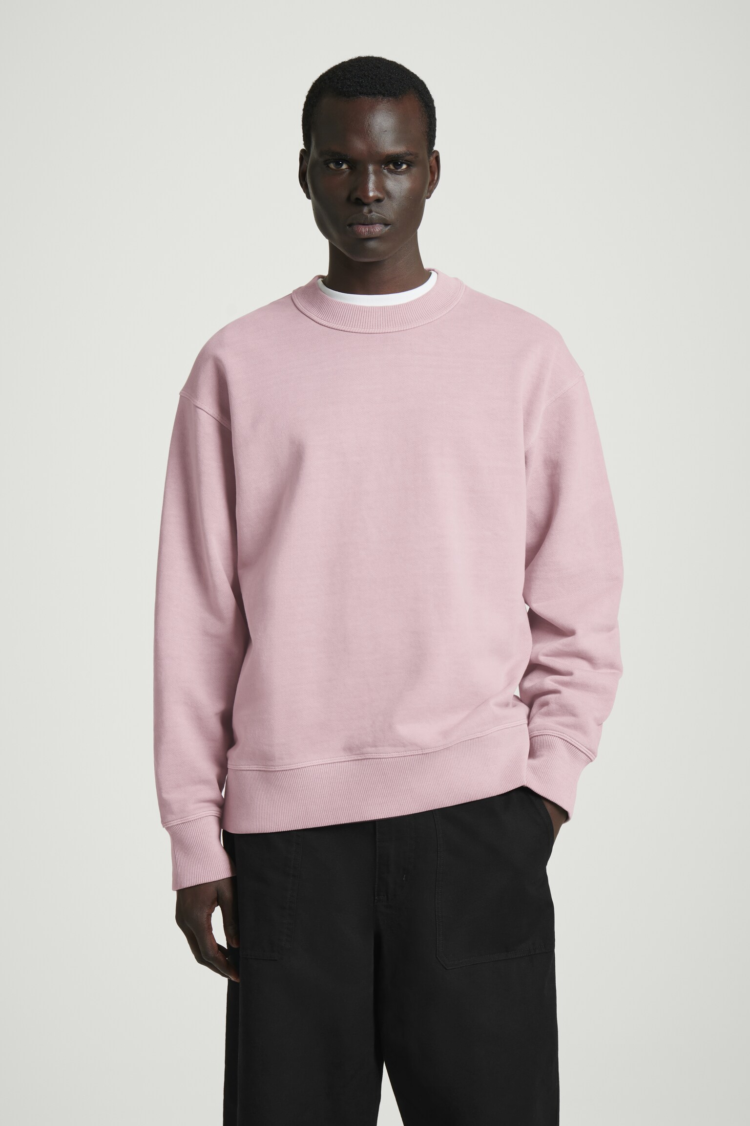 SWEAT DÉCONTRACTÉ EN COTON DÉLAVÉ - ROSE/BORDEAUX DÉLAVÉ/BLEU MARINE DÉLAVÉ/NOIR DÉLAVÉ