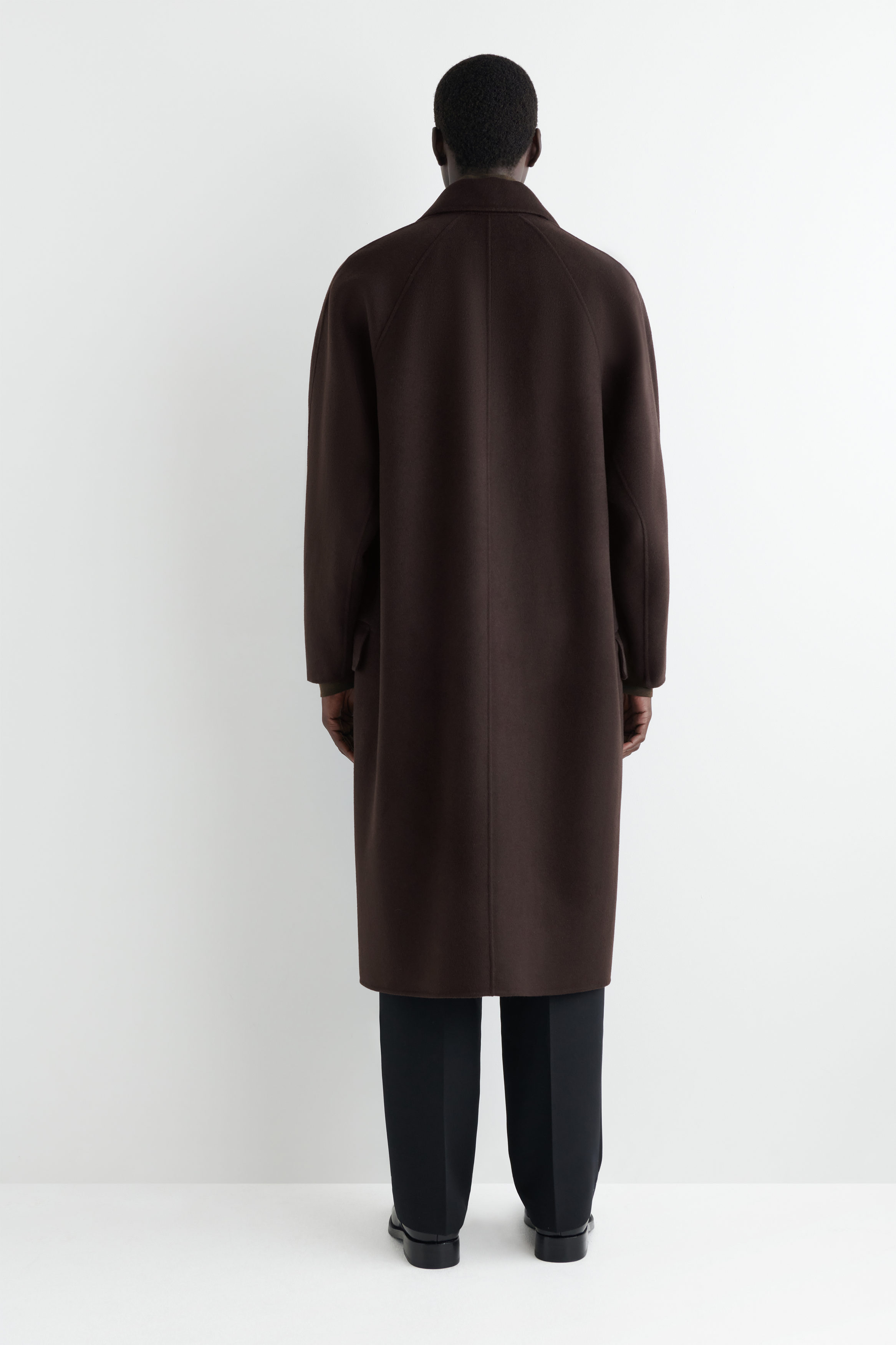 DOUBLE-FACED WOOL LONG CAR COAT - CHOCOLATE | COS US