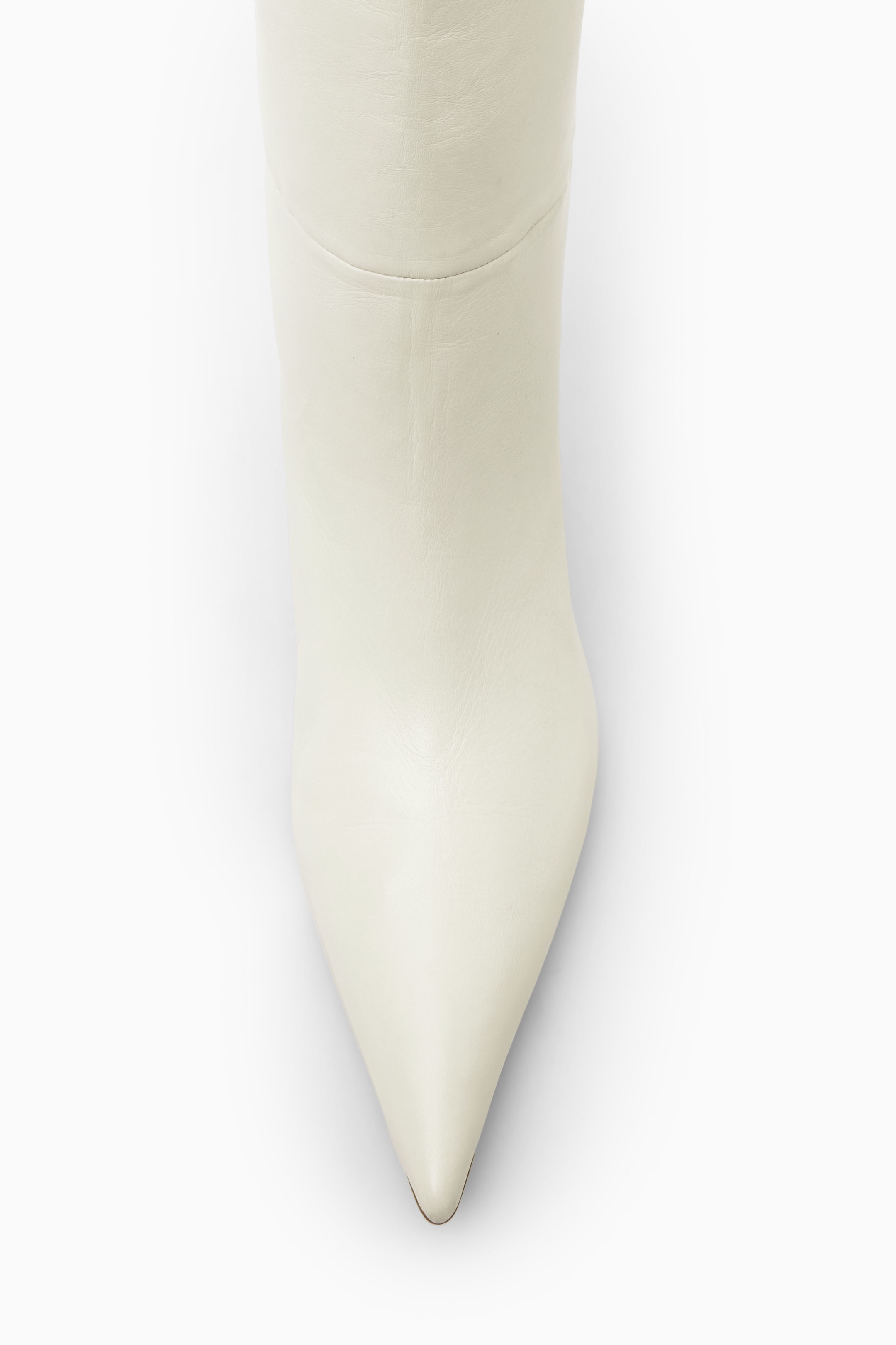 Näytä suurempi kuva: POINTED-TOE LEATHER KNEE-HIGH BOOTS - WHITE - NAISET | H&M FI 6