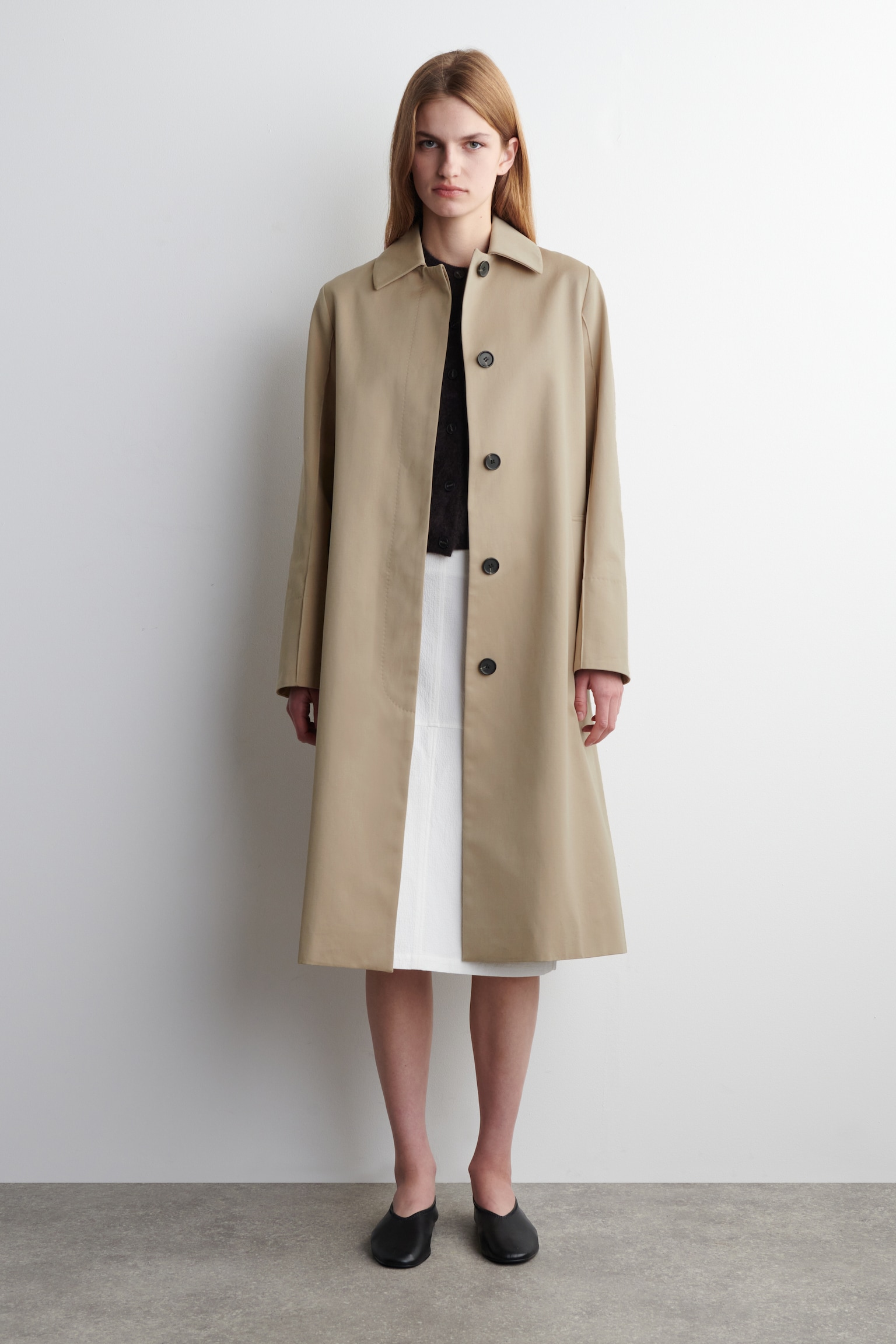 KLASSISCHER CAR COAT AUS BAUMWOLLE - BEIGE