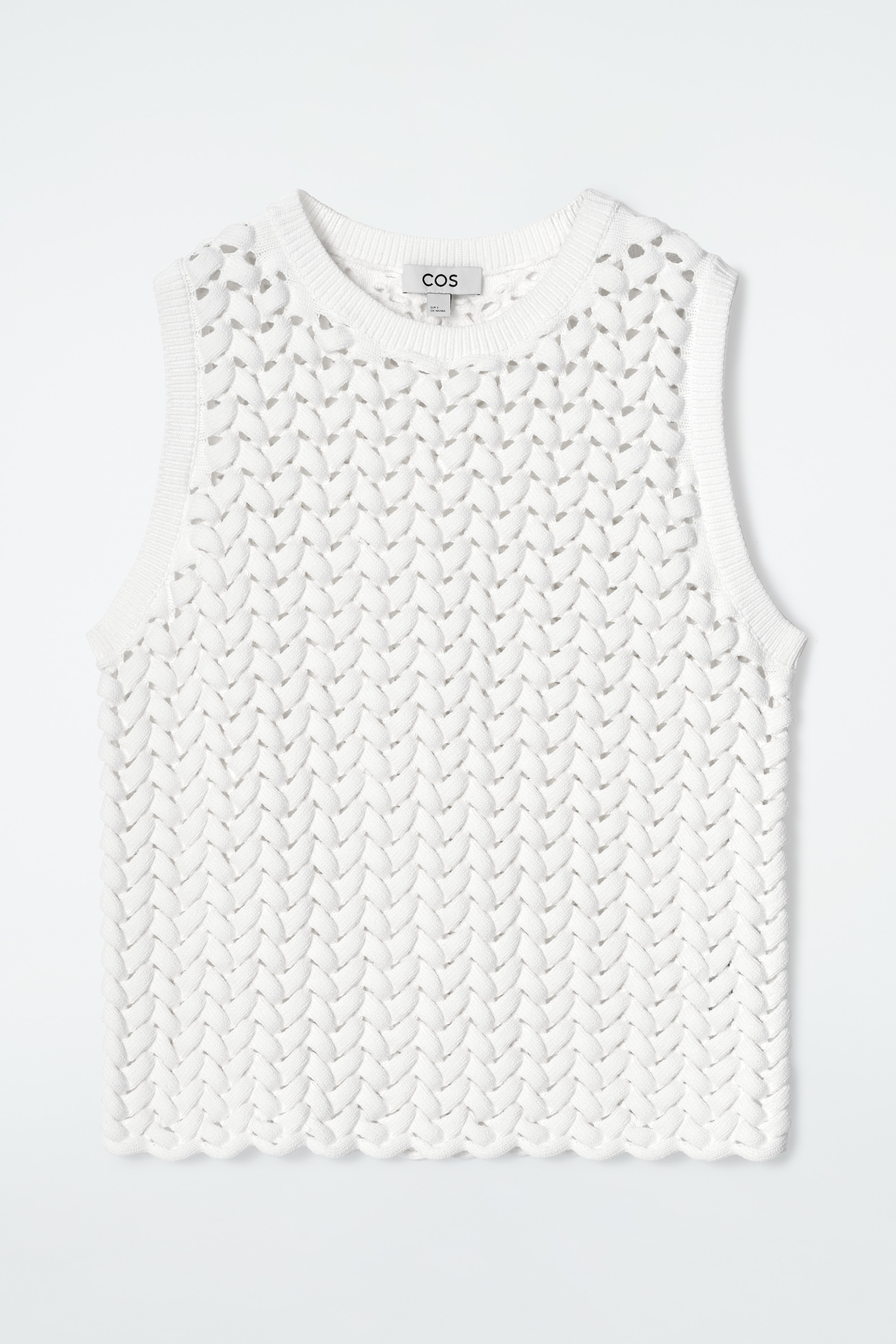 DÉBARDEUR MAILLE AJOURÉE - BLANC