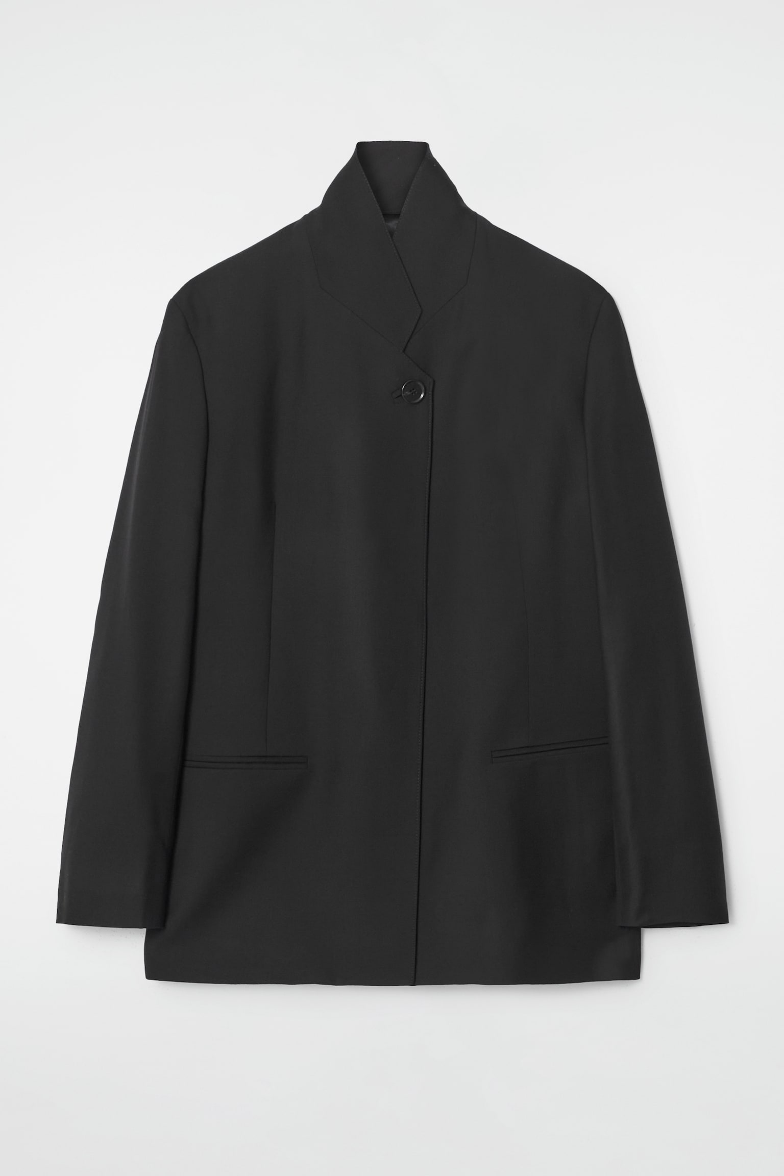 BLAZER AUS WOLLE MIT STEHKRAGEN - SCHWARZ