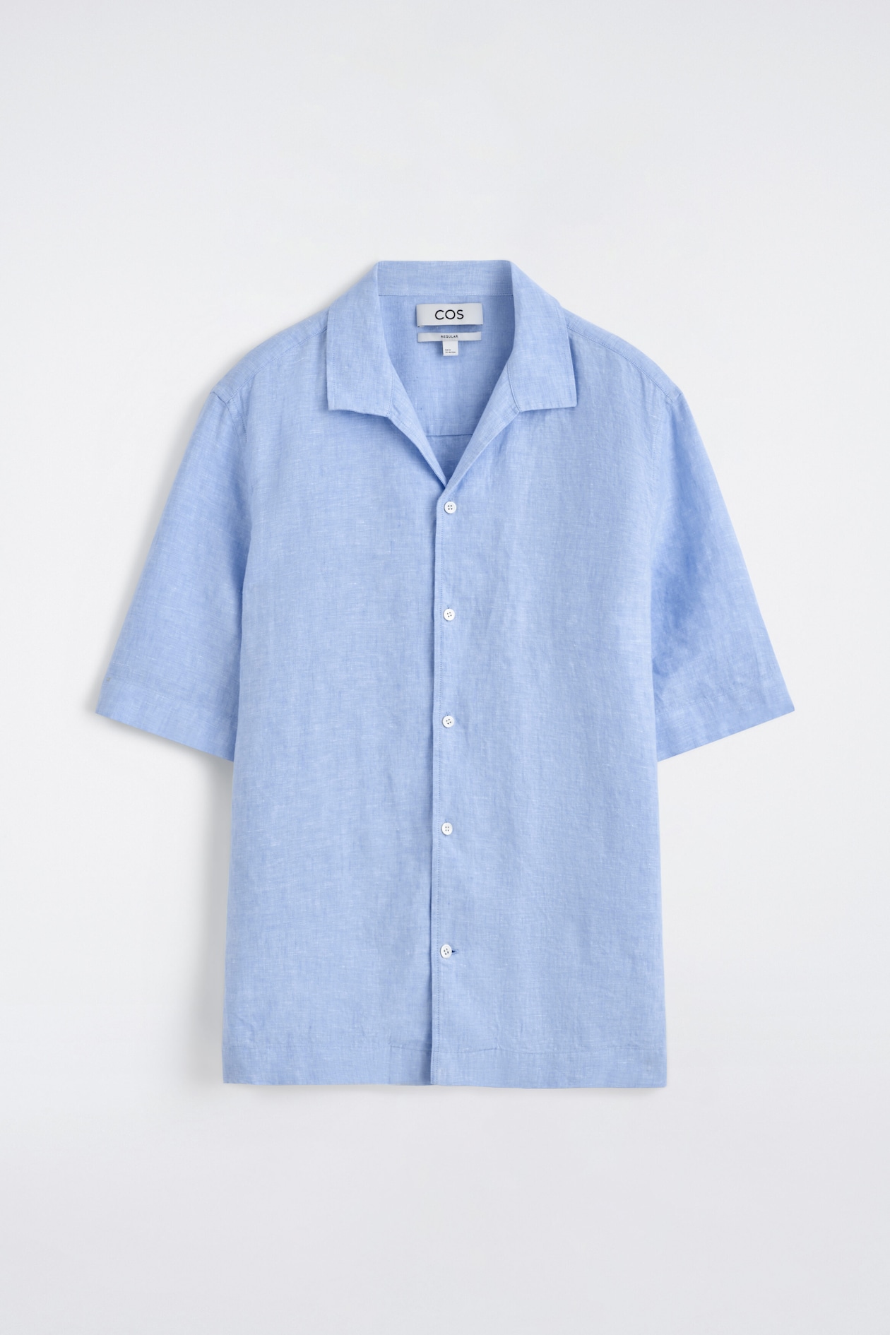 CAMP-COLLAR SHORT-SLEEVED LINEN SHIRT