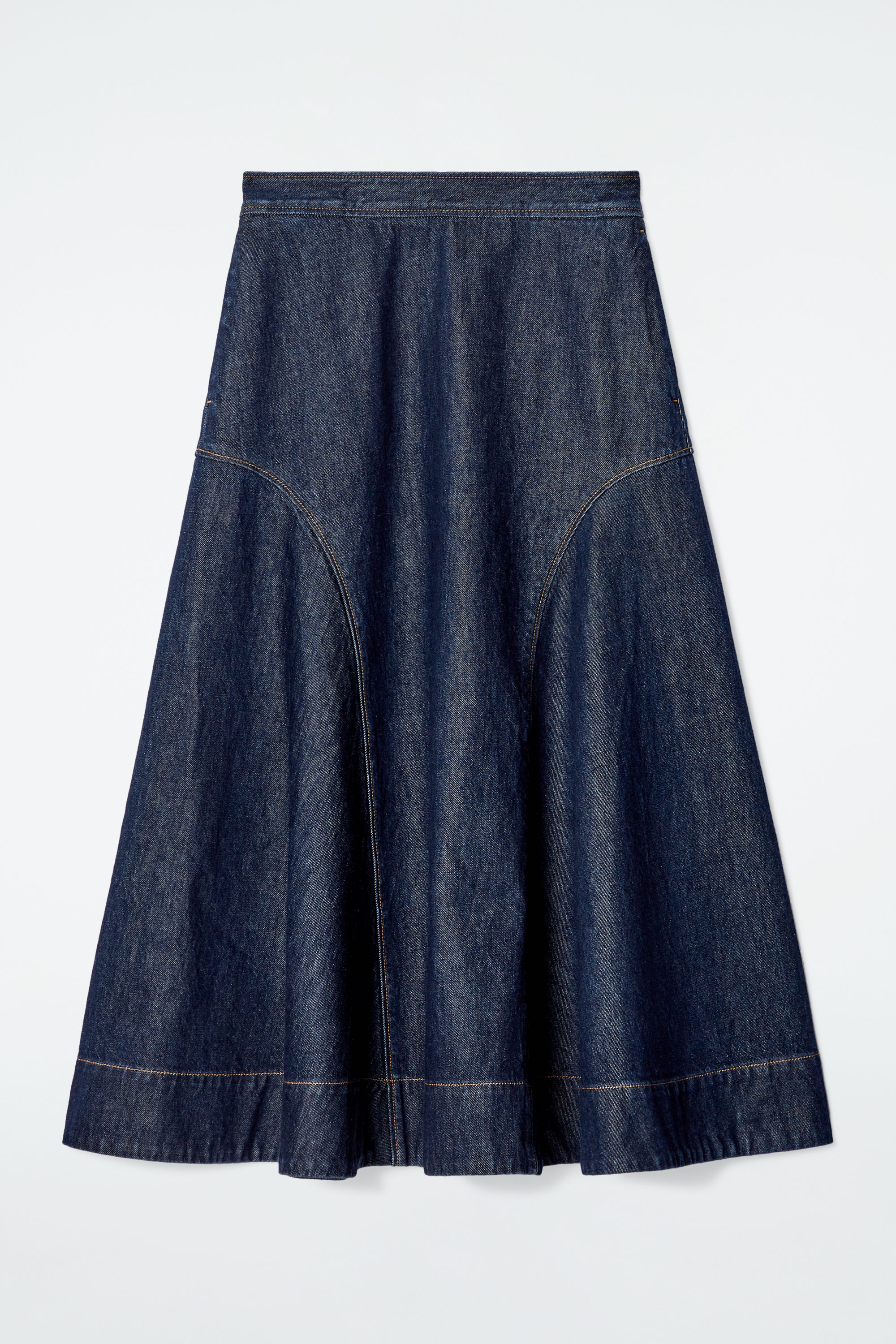 RAW DENIM A-LINE MIDI SKIRT - RAW INDIGO | COS CH