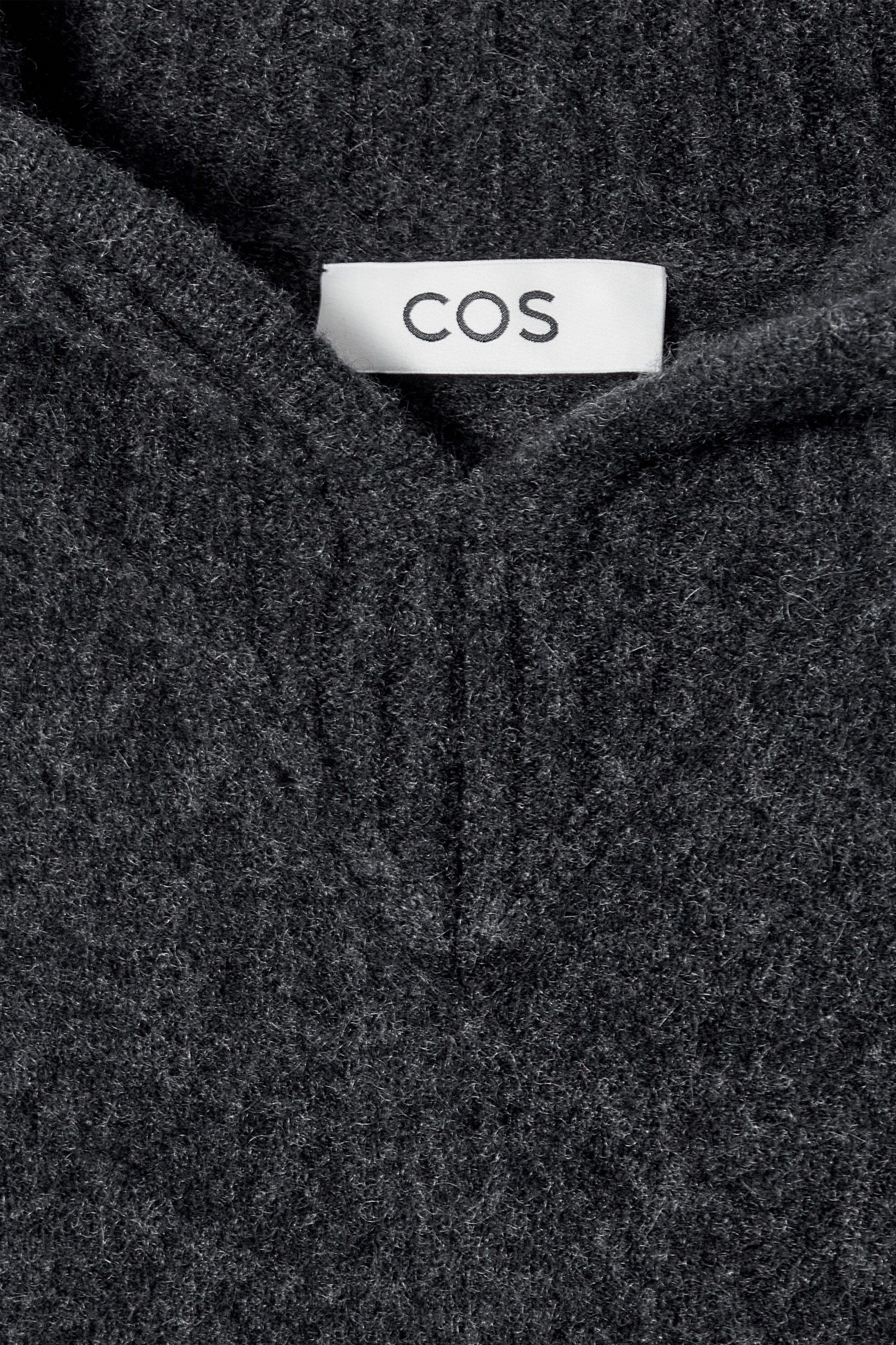 COS ボイルドカシミヤパーカー　チャコールメランジュ　XS BOILED-CASHMERE HOODIE - CHARCOAL MÉLANGE | COS