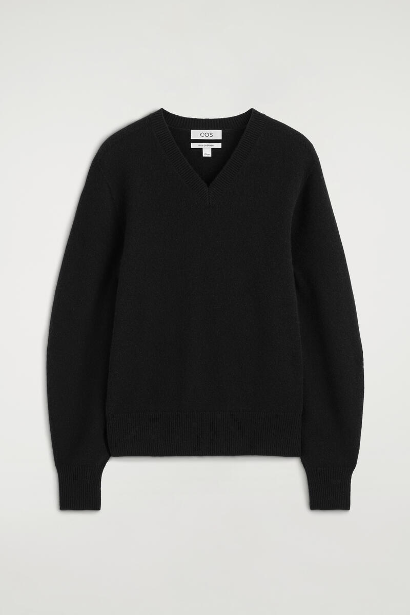 Sculpted Cashmere V-Neck Sweater