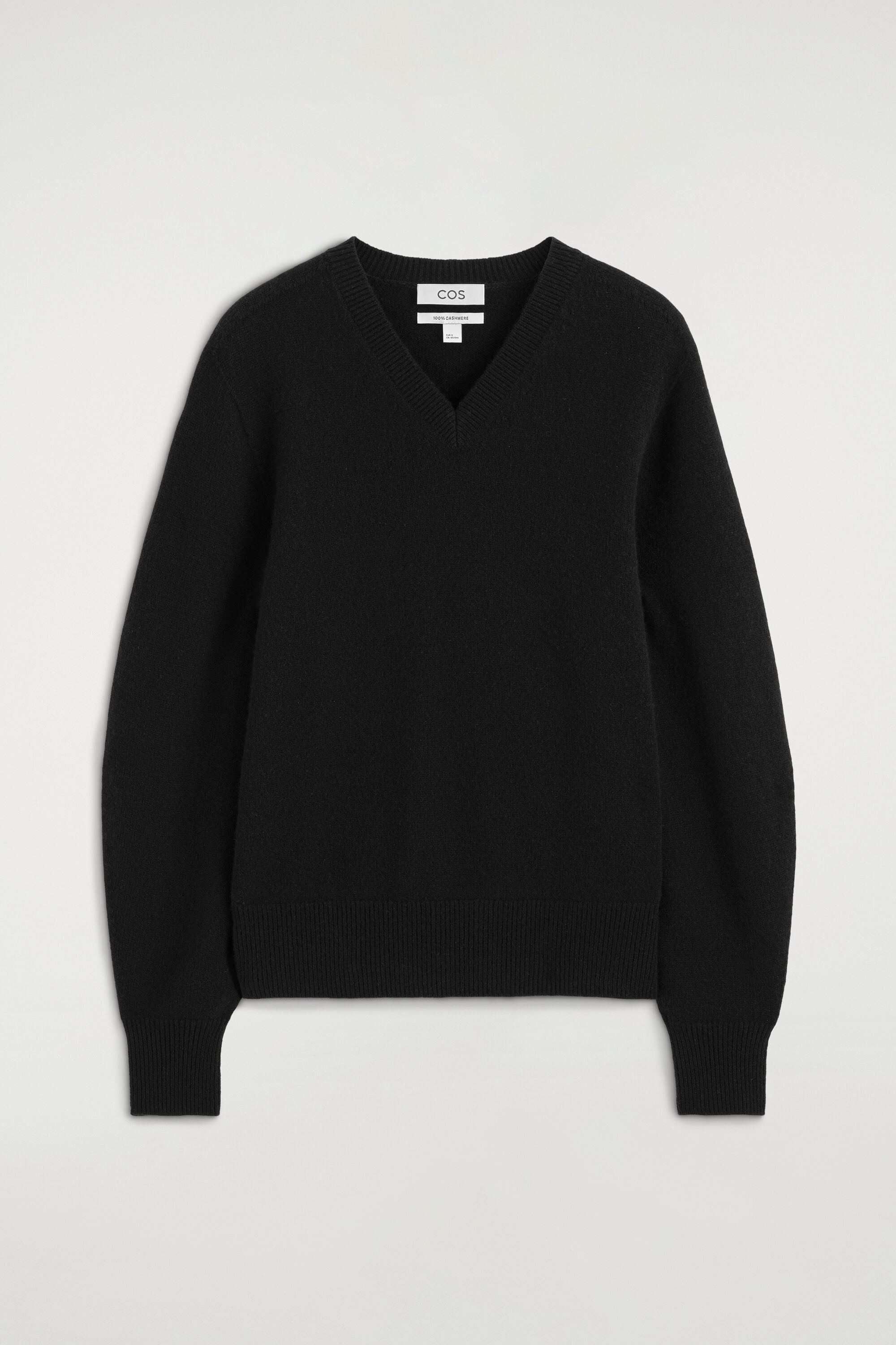 SCULPTED CASHMERE V-NECK SWEATER - BLACK | COS US