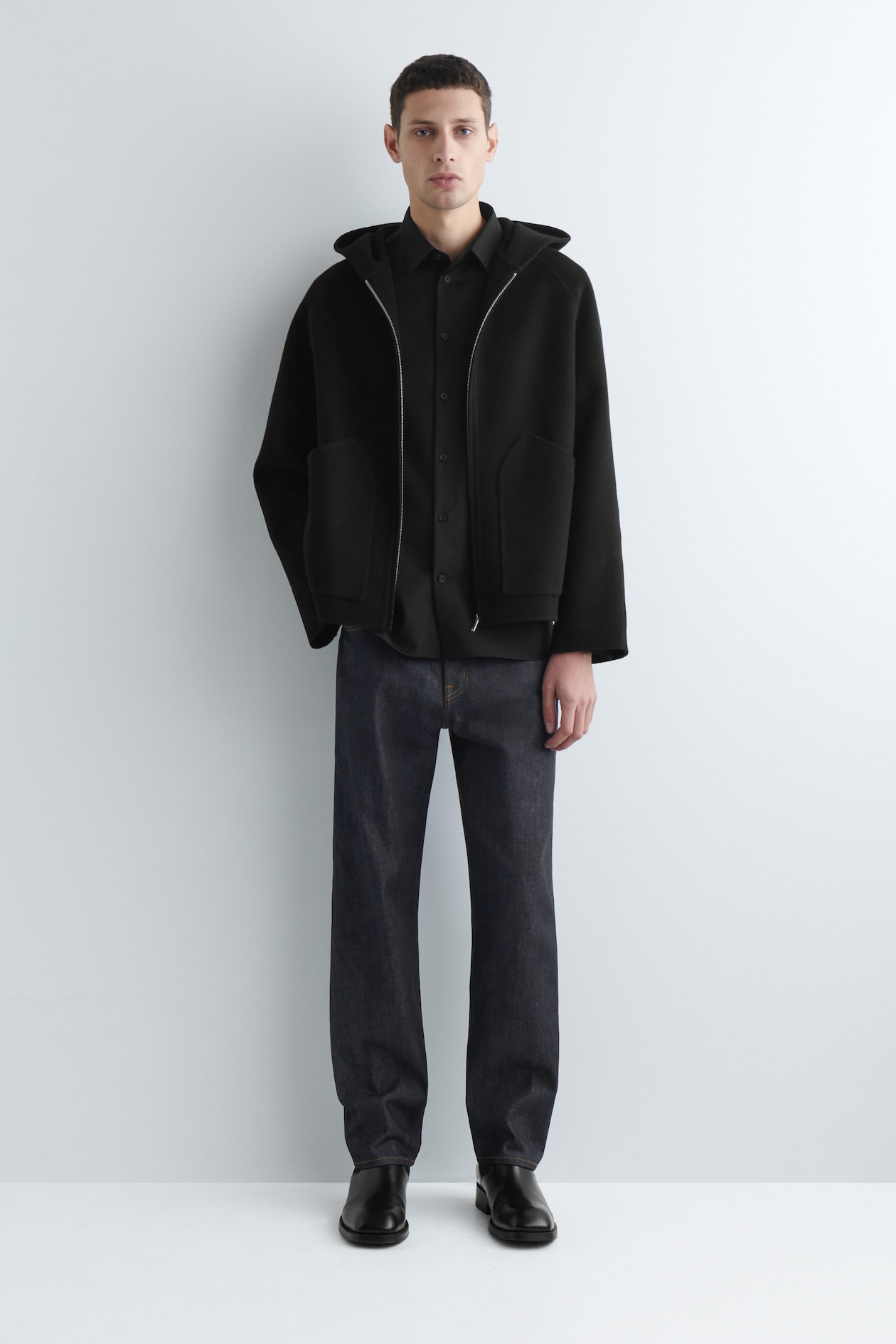 HOODIE ZIP NOIR CCCP ETOILE ROUGE MOLLETON EPAIS