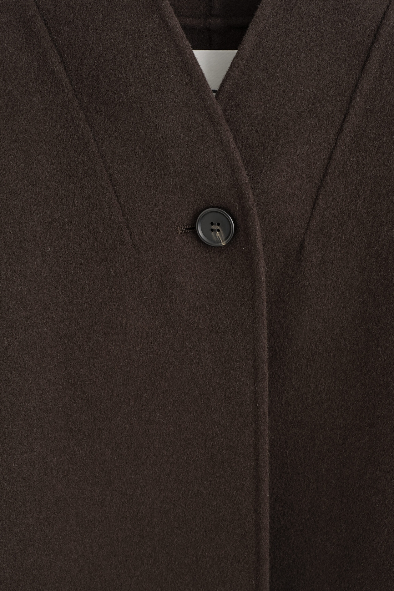 SHAWL-COLLAR DOUBLE-FACED WOOL CAPE — BROWN