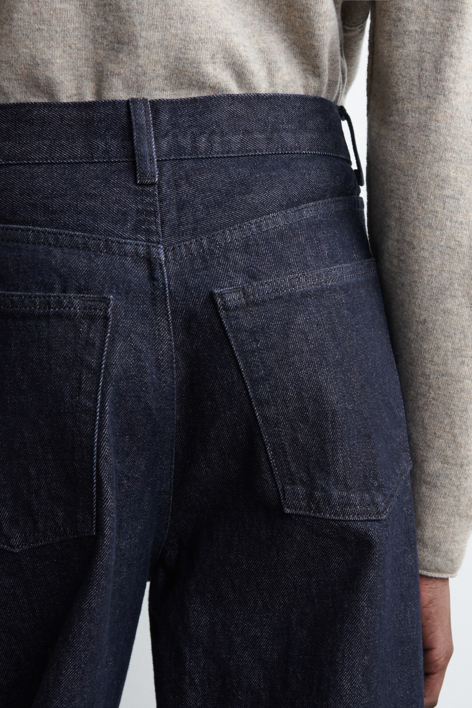 DIAL WIDE-LEG JEANS - DARK BLUE/LIGHT BEIGE/BLACK - 5