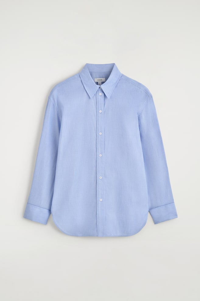 CAMISA ALGODÓN PUÑOS DOBLADOS - AZUL CLARO JASPEADO/AZUL / RAYAS - 1