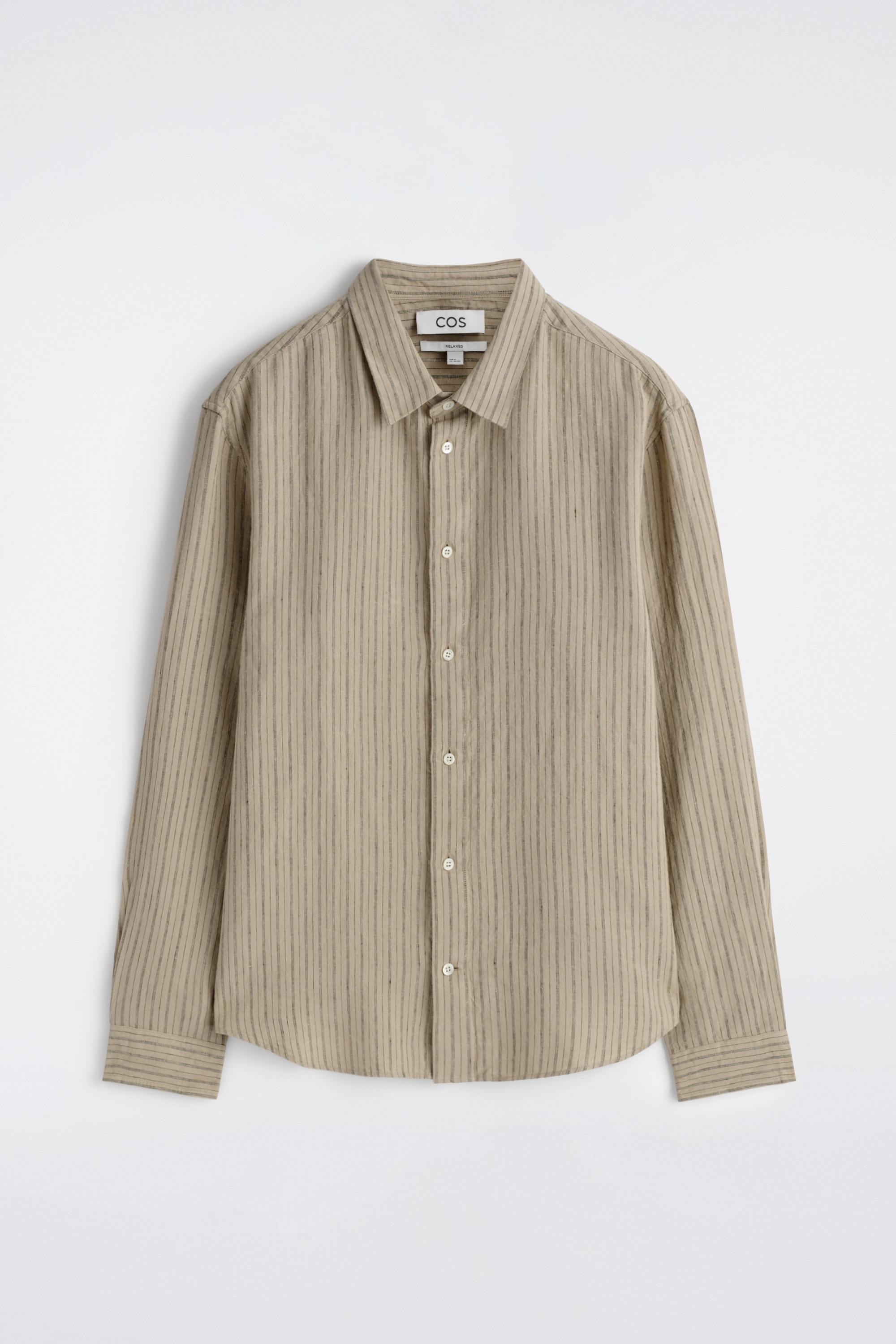 VOLNÁ LÁNOVÁ KOŠILE - BÉŽOVÁ / PRUHOVANÁ/KHAKI/BÍLÁ / ŽLUTÁ / PRUHOVANÁ/NÁMOŘNICKÁ MODRÁ/BÍLÁ