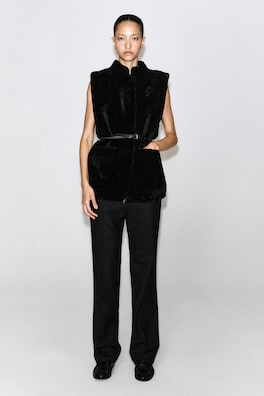 SHEARLING GILET — CARBON 3