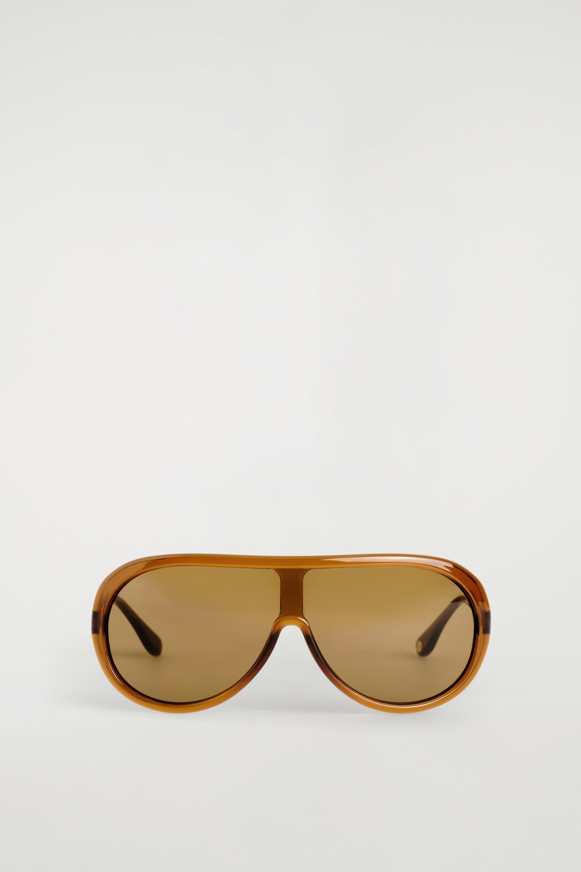OVERSIZED AVIATOR SUNGLASSES - חום