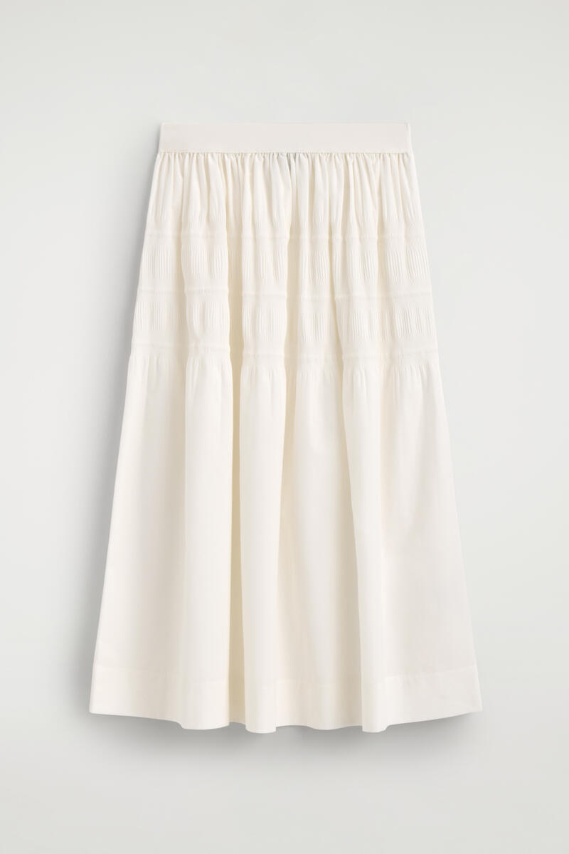 Tiered Gathered Midi Skirt
