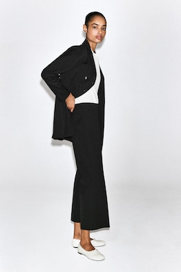 CROPPED FLARED PANTS — BLACK 4