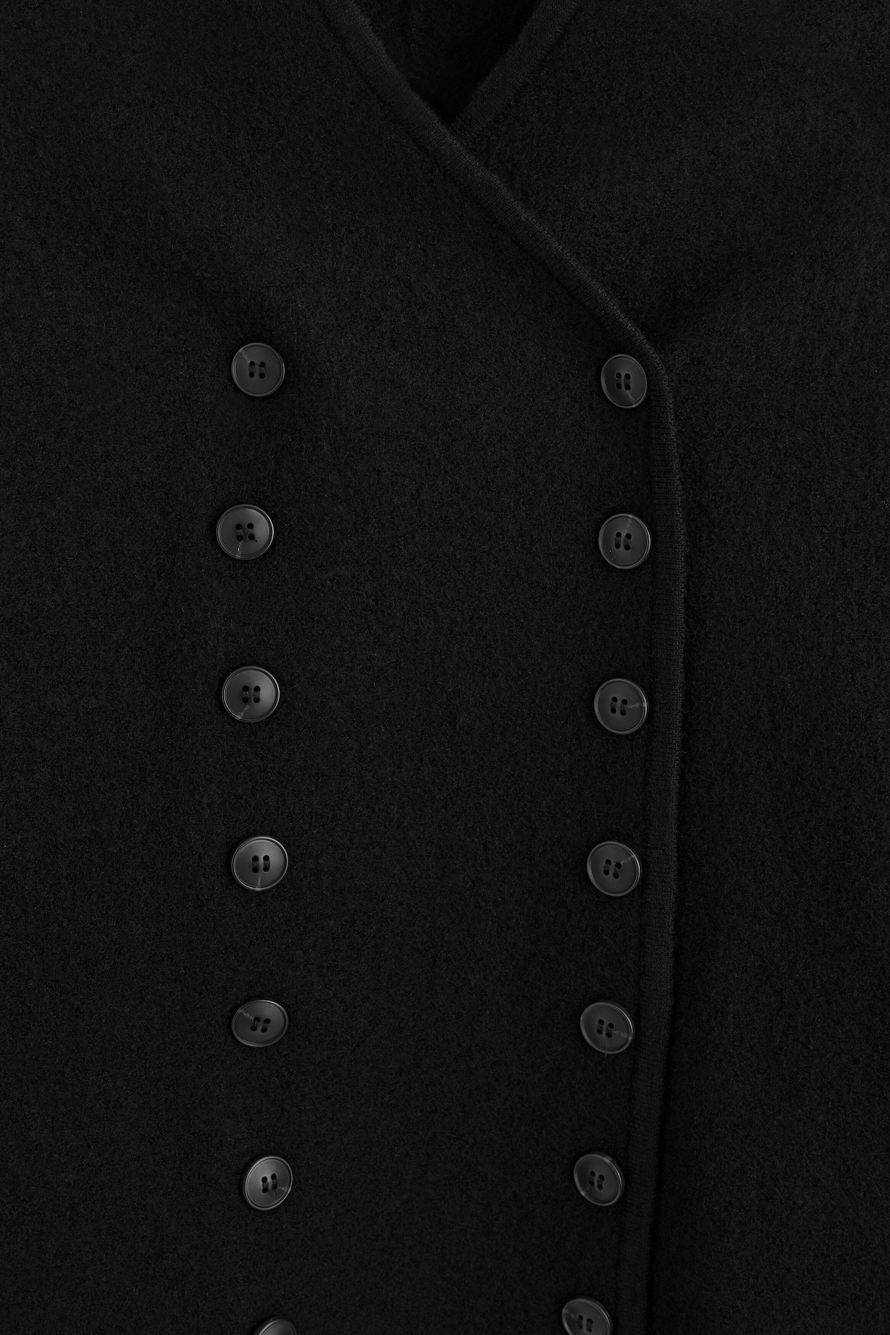BOILED-WOOL UNIFORM JACKET — BLACK