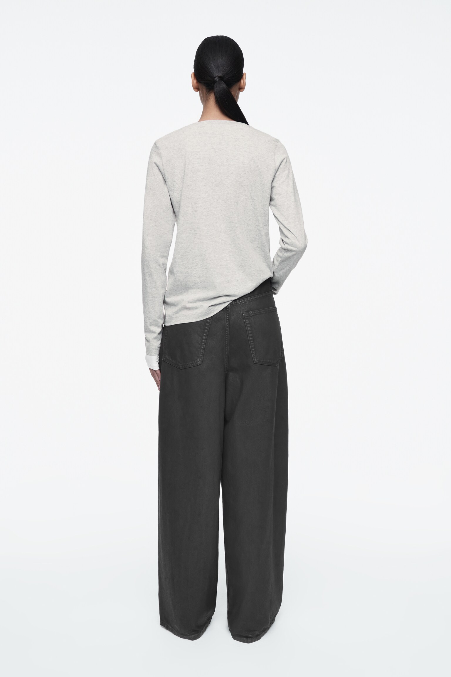 T-SHIRT 24/7 À MANCHES LONGUES - GRIS CLAIR/BRUN / RAYURES/BLANC/GRIS CHINÉ - 9