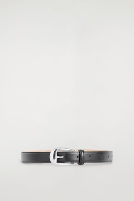 LEATHER WESTERN BELT — BLACK / SILVER 3