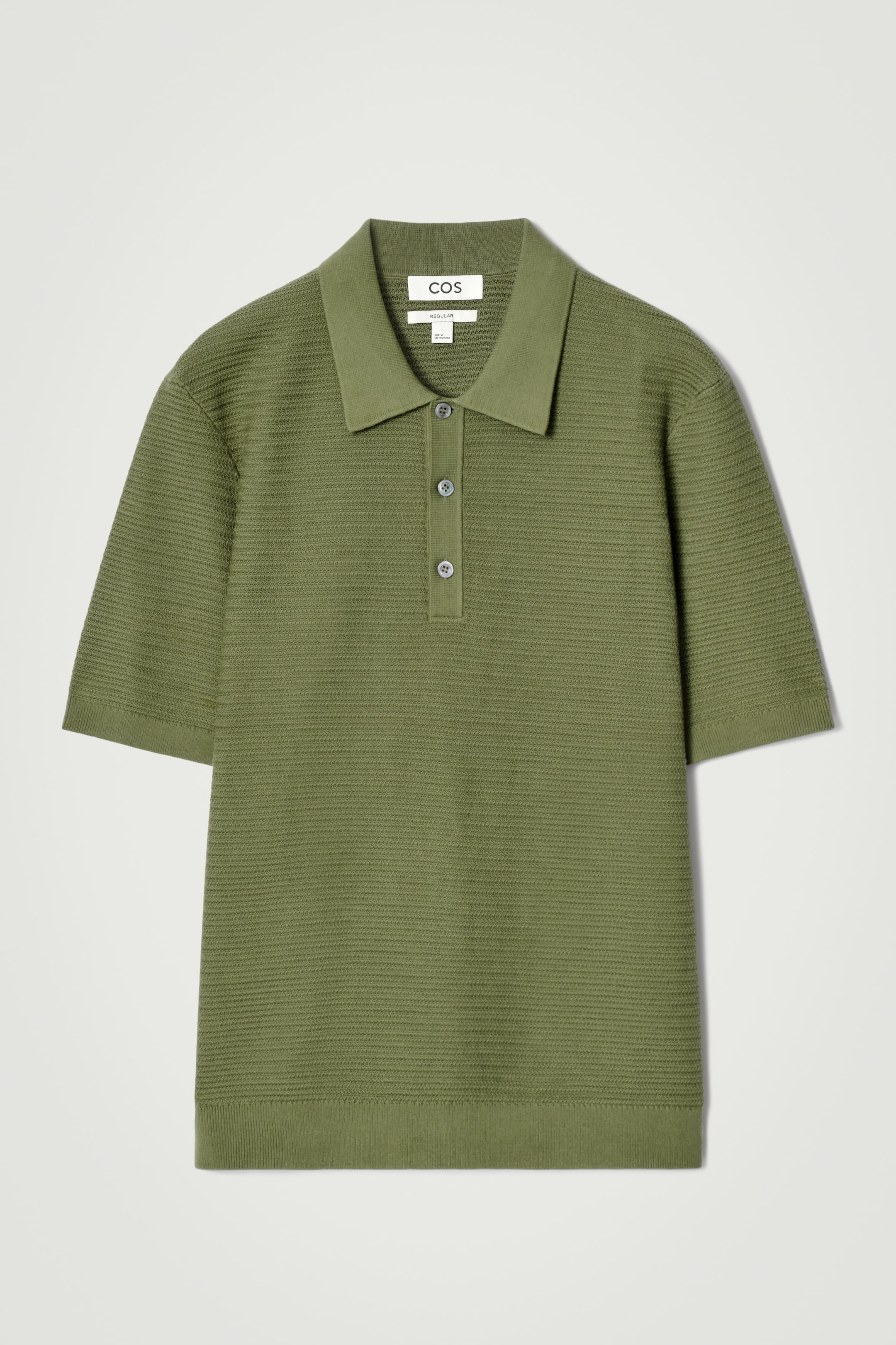 View larger image: TEXTURED KNITTED COTTON POLO SHIRT - GREEN - Men | H&M GB 6