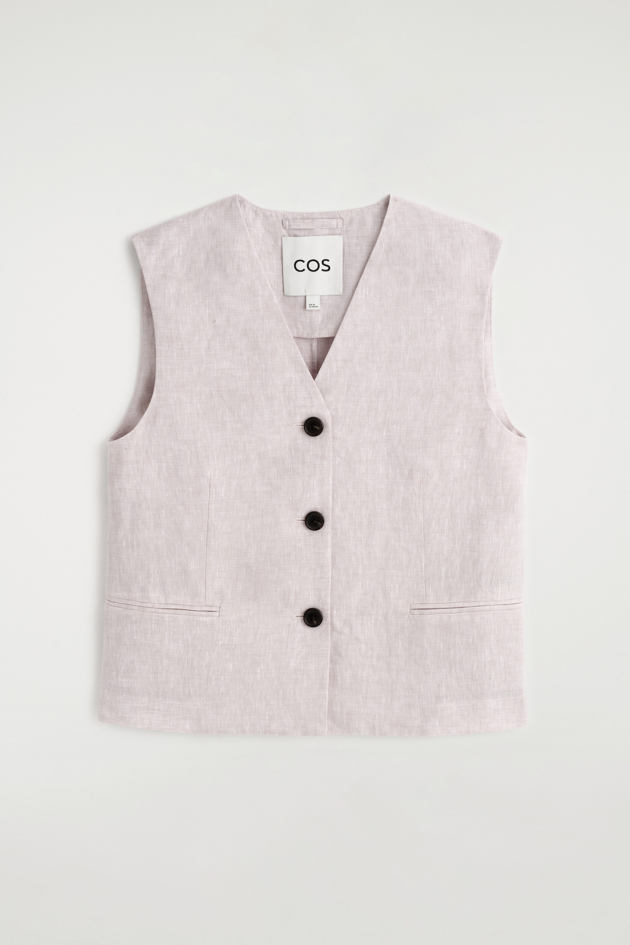 LINEN WAISTCOAT — LIGHT PINK