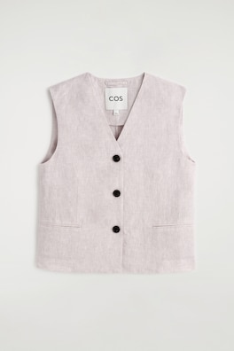 LINEN WAISTCOAT — LIGHT PINK 7