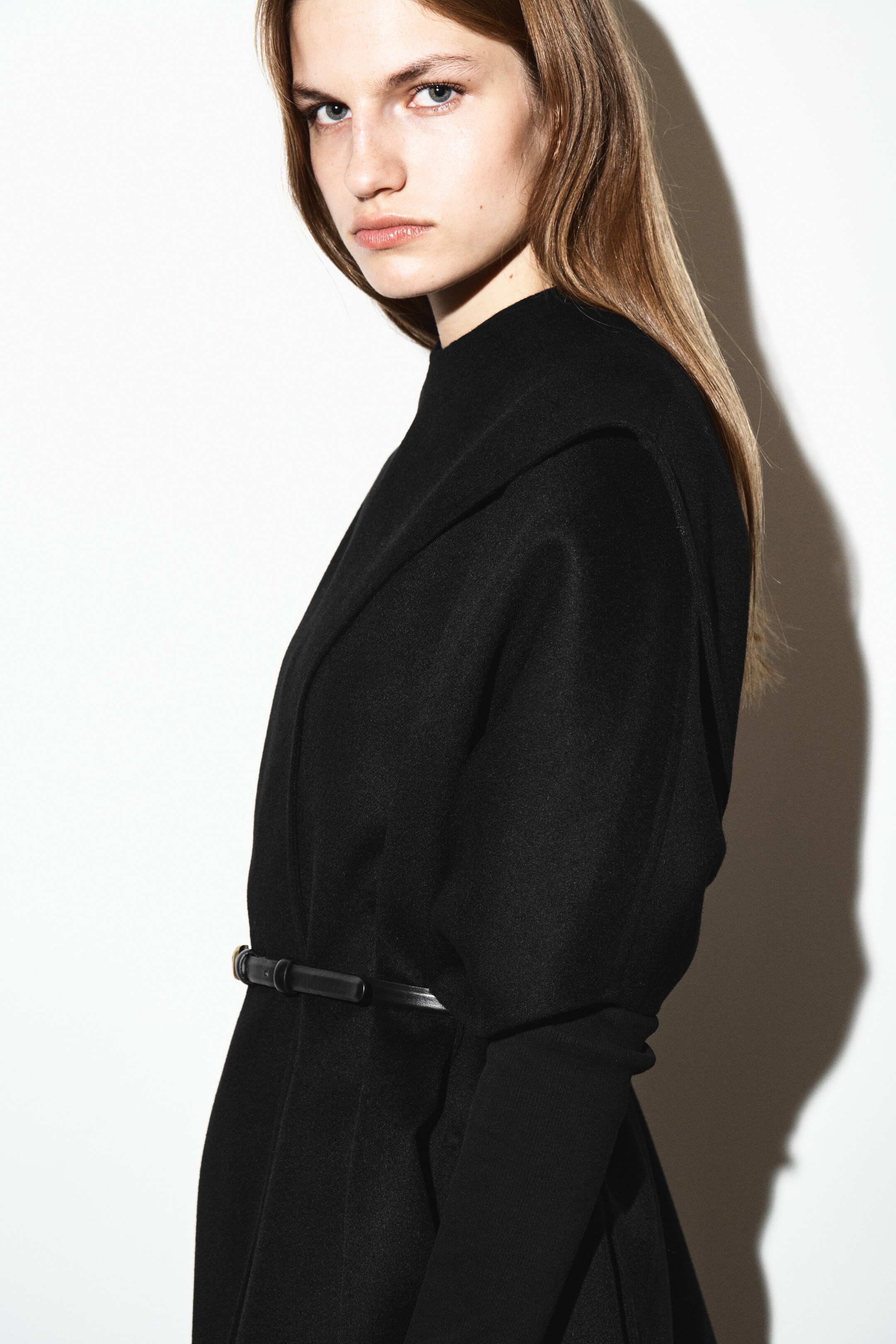 Visualizza immagine più grande: MANTELLA CON SCIARPA IN LANA DOPPIATA - NERO - DONNA | H&M IT 3