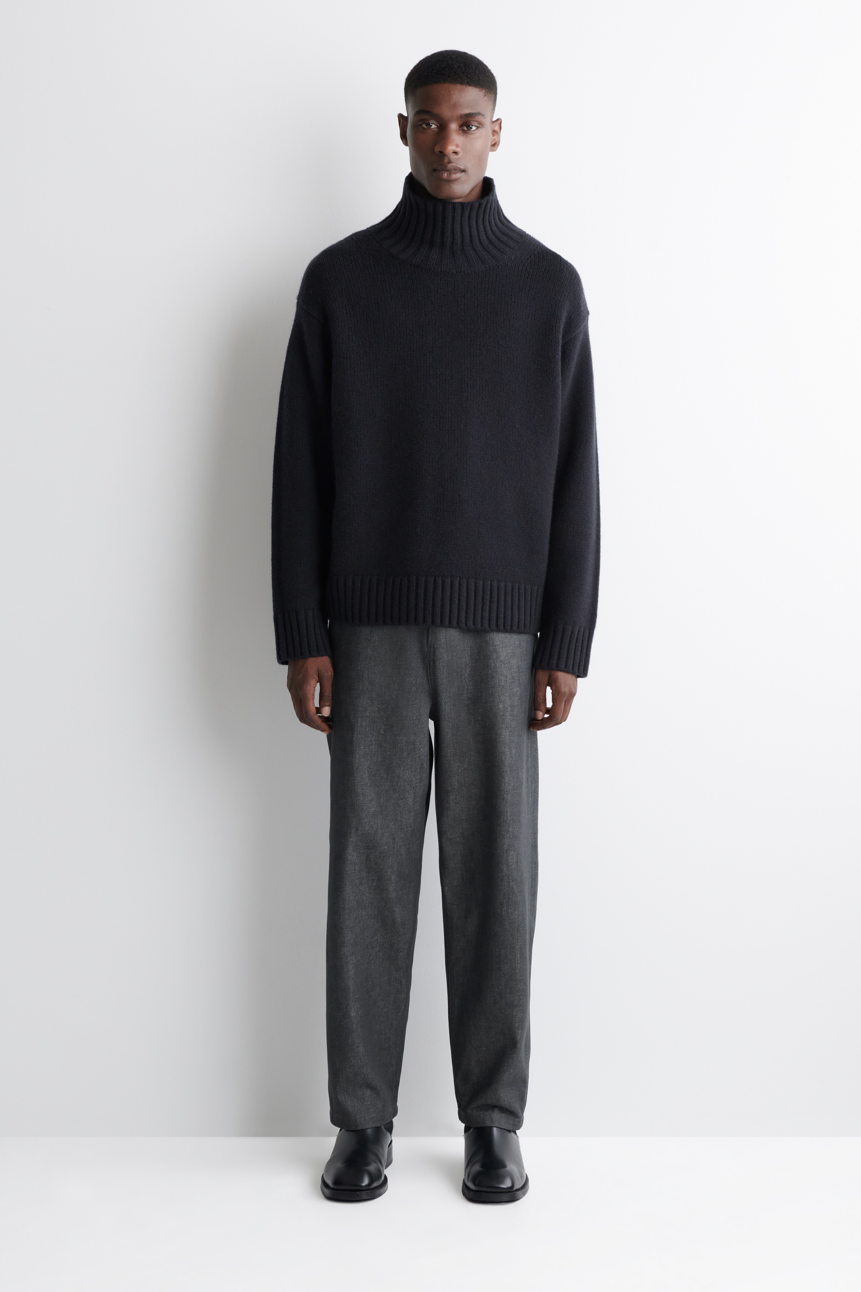 JEANS DOME A GAMBA DRITTA - GRIGIO SCURO/NERO/NERO