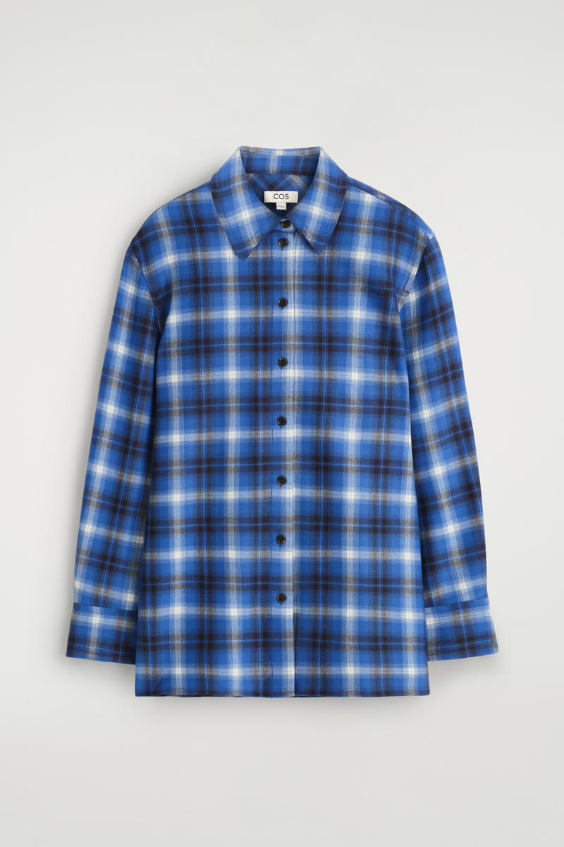 Cos Chemise En Flanelle À Carreaux In Blue