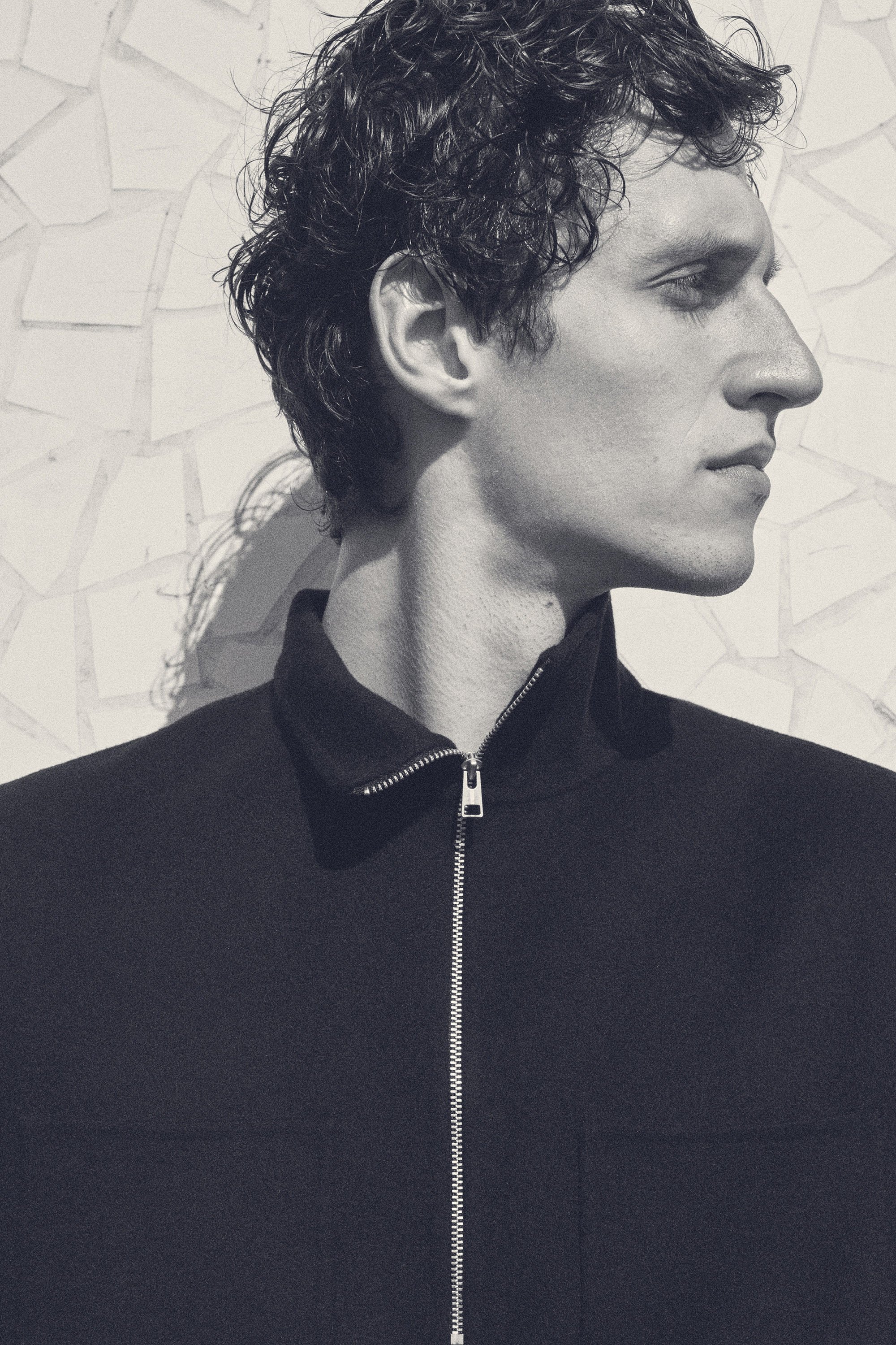 DOUBLE-FACED WOOL ZIP-UP SWEATSHIRT - BLACK | COS