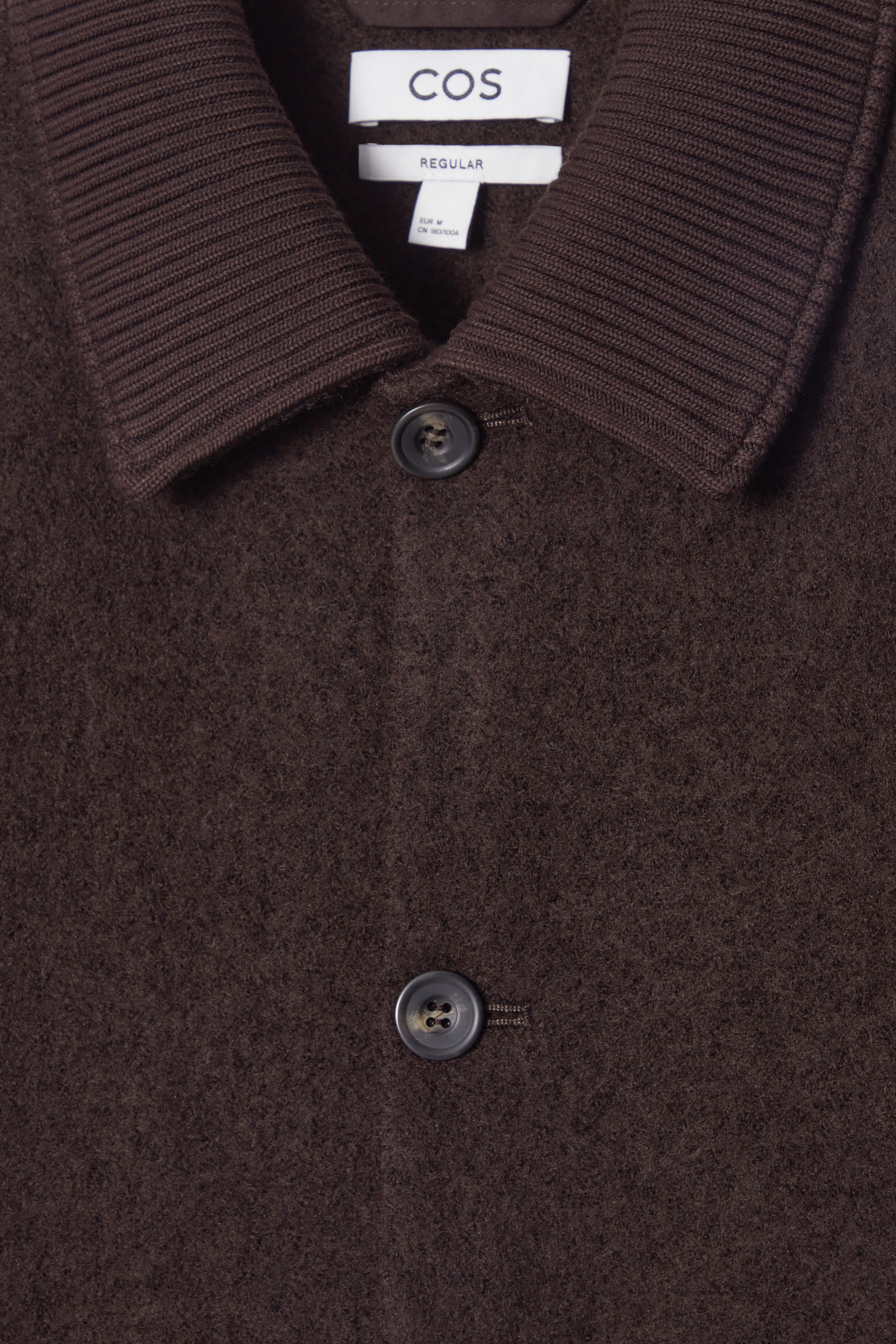 BOILED-WOOL CHORE JACKET - DARK BROWN | COS US