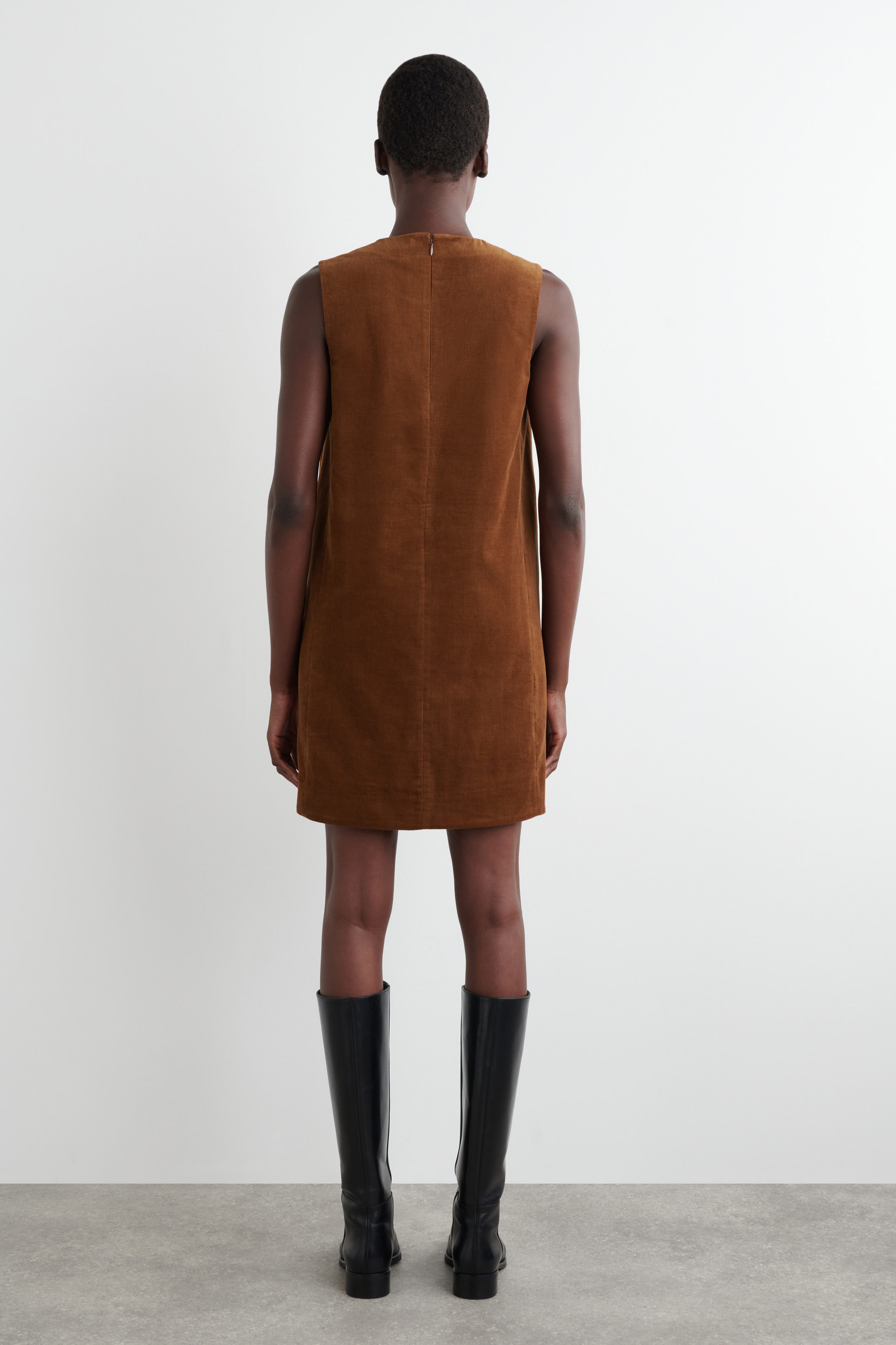 CORDUROY MINI SHIFT DRESS - BROWN | COS US
