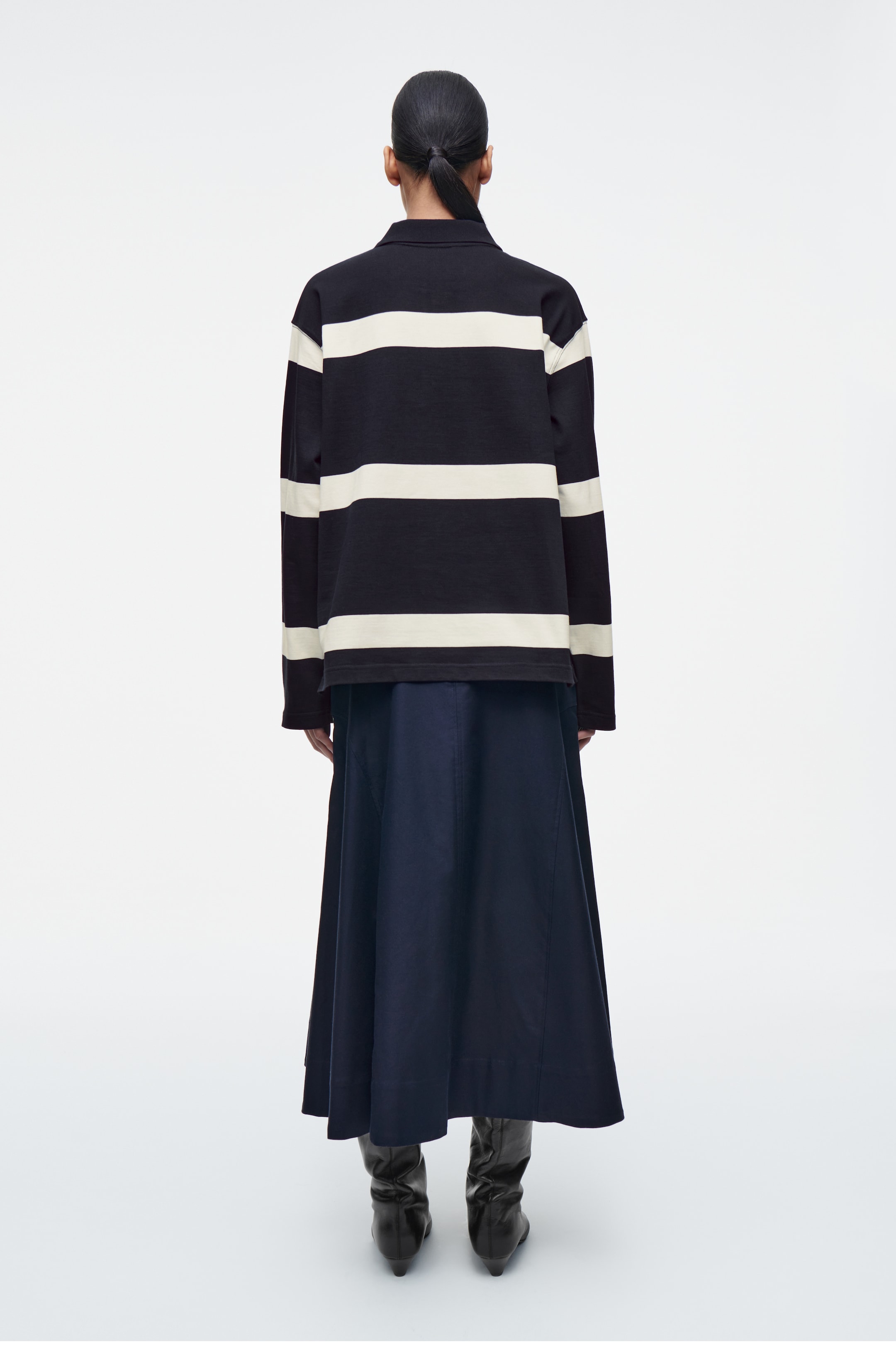Größeres Bild ansehen: LOCKERES LANGÄRMLIGES POLOSHIRT MIT STREIFEN - NAVYBLAU/GESTREIFT - Ladies | H&M DE 4