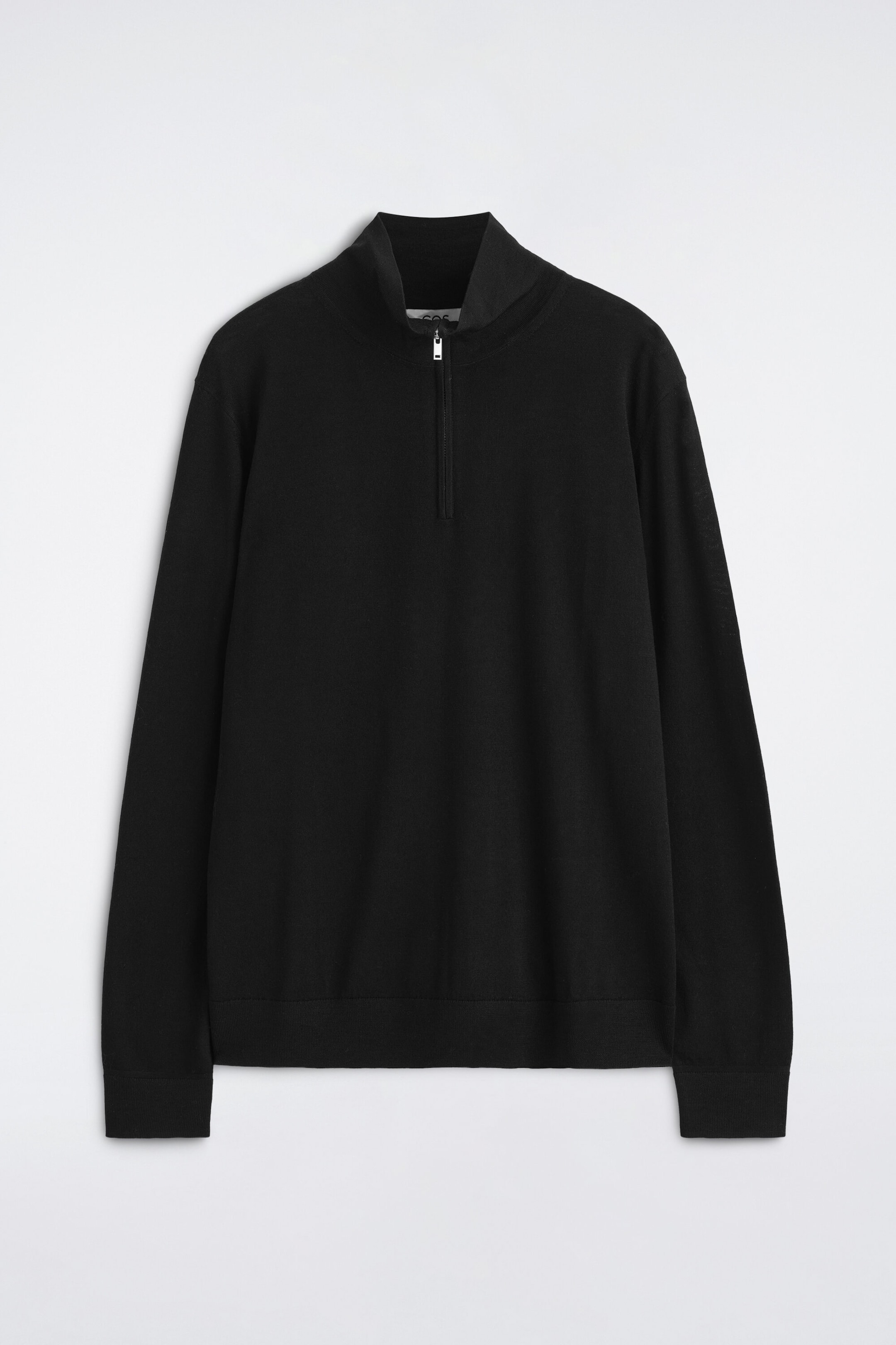 MERINO WOOL ZIP-UP FUNNEL-NECK JUMPER