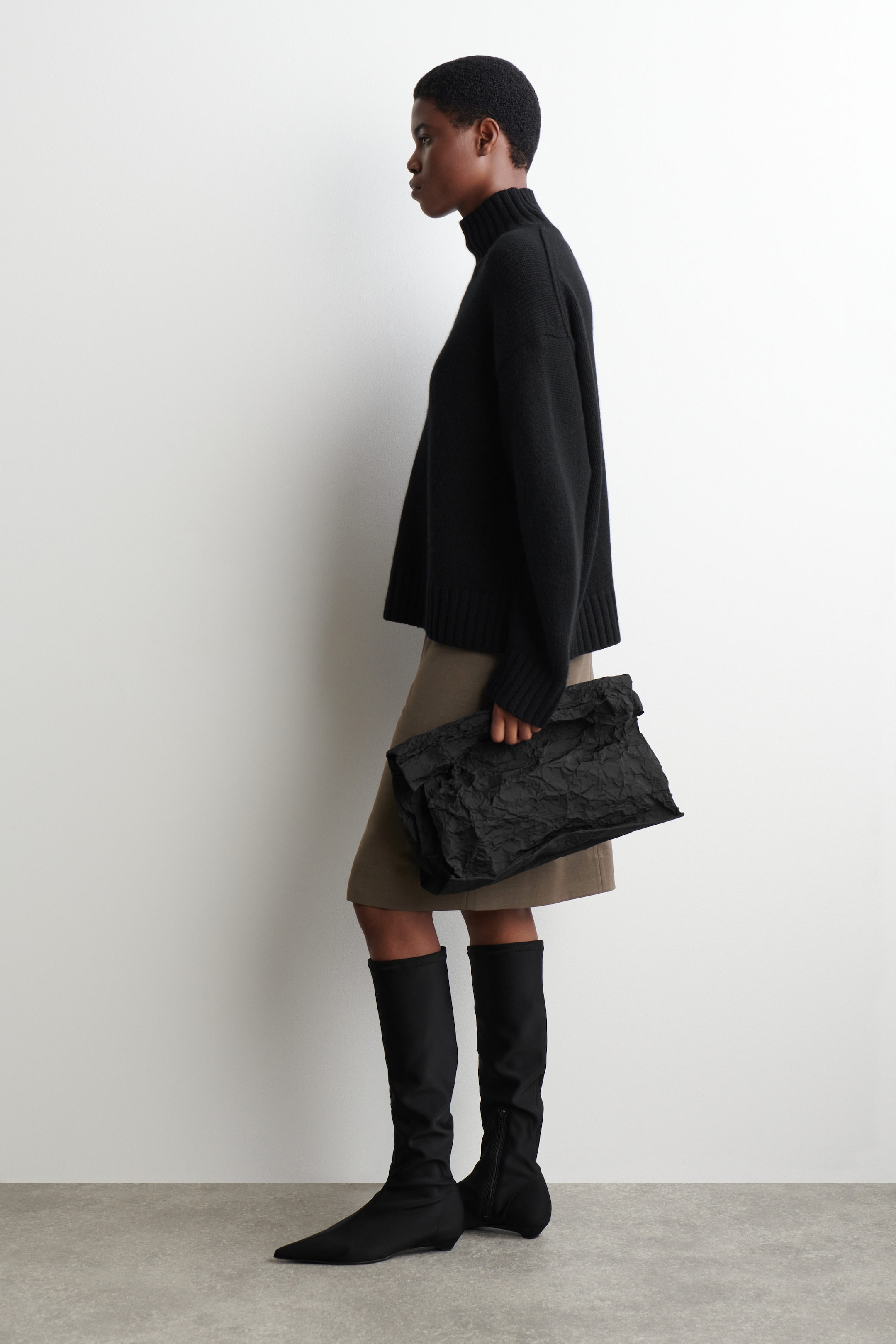 CASHMERE FUNNEL-NECK SWEATER