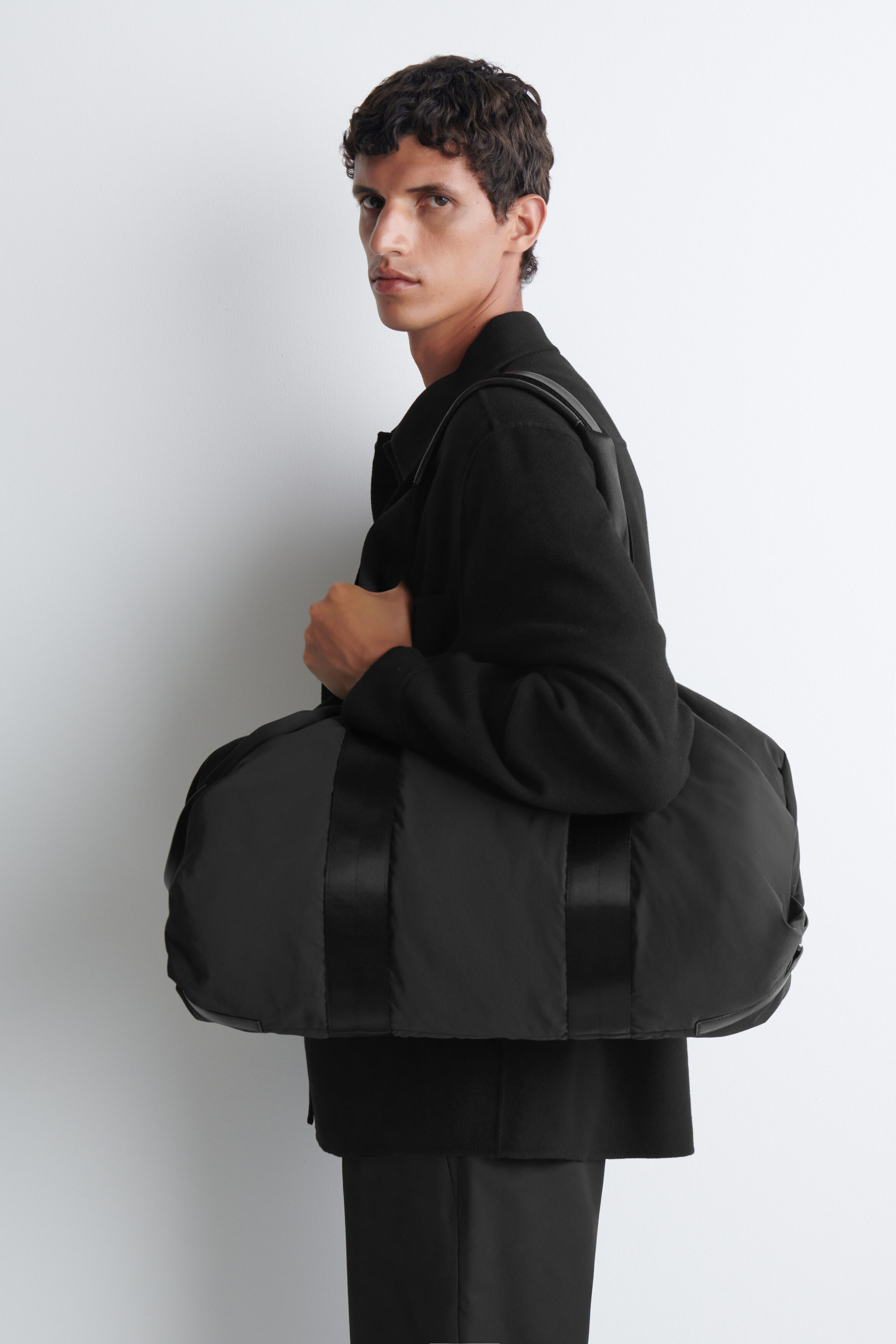 LEATHER-DETAIL DUFFEL BAG - NYLON - thumbnail 2