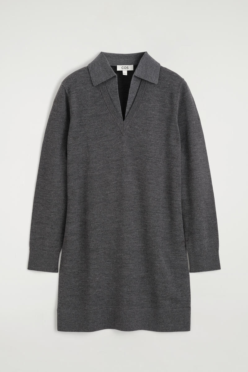Merino Wool Mini Polo Dress